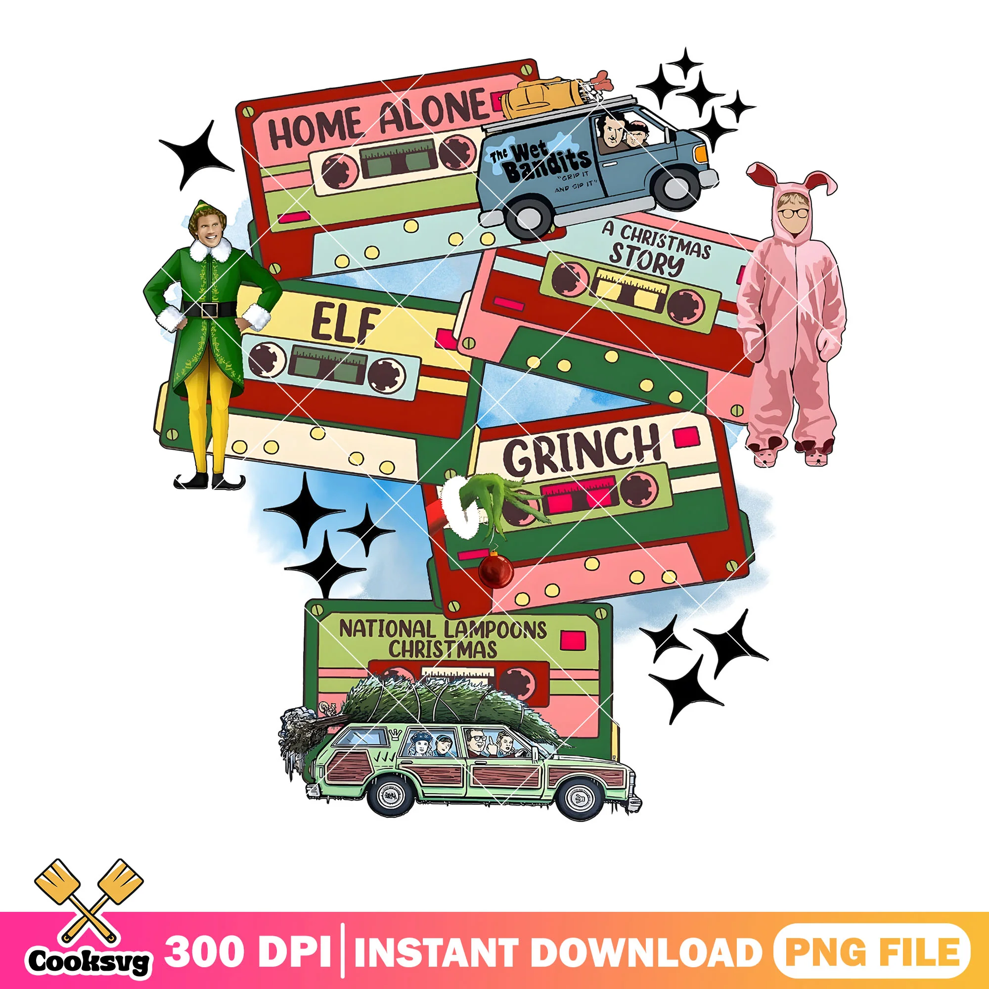 Cassette tape christmas movie png, christmas movies png, the grinch png