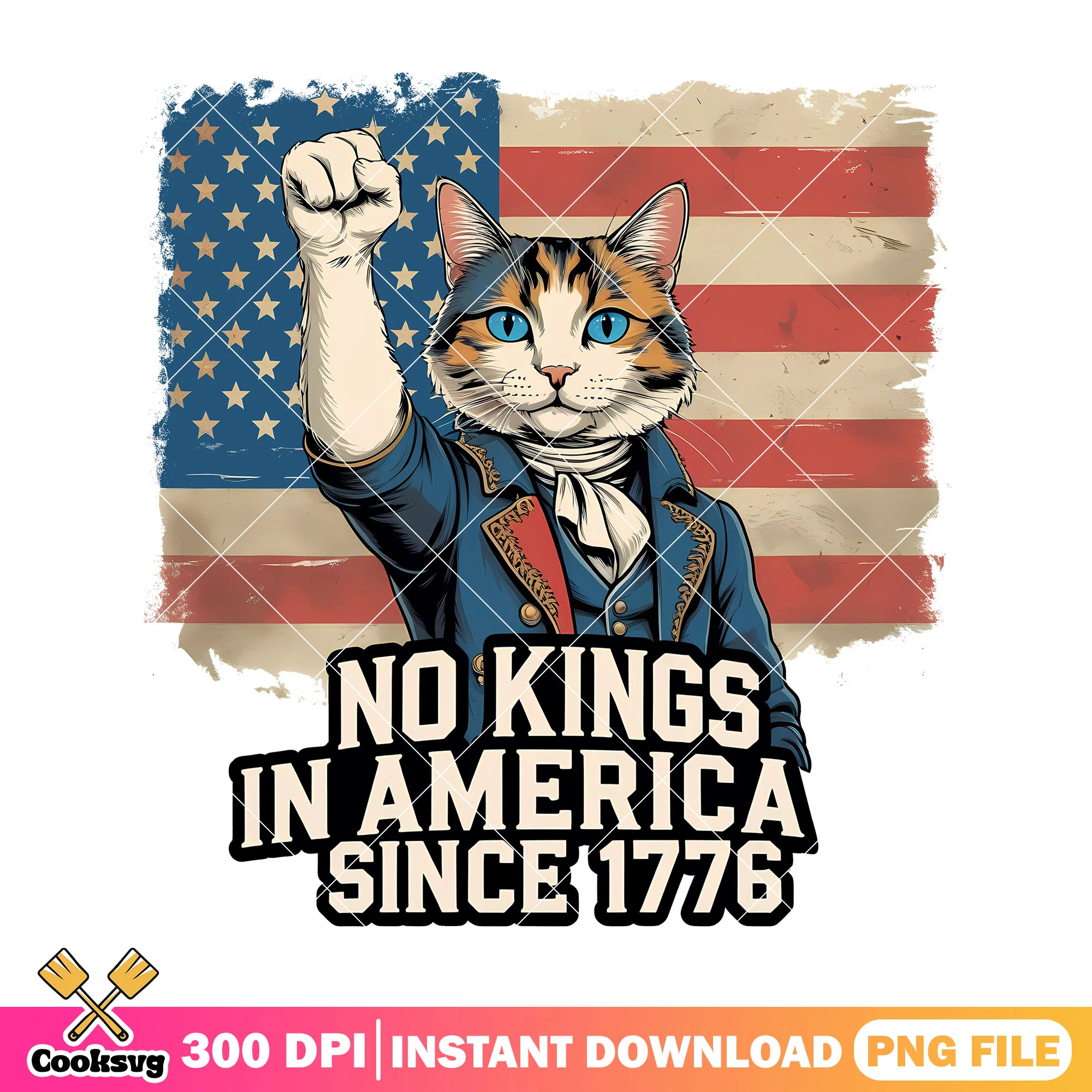 Cat no king america png, no kings since 1776 png, no kings png