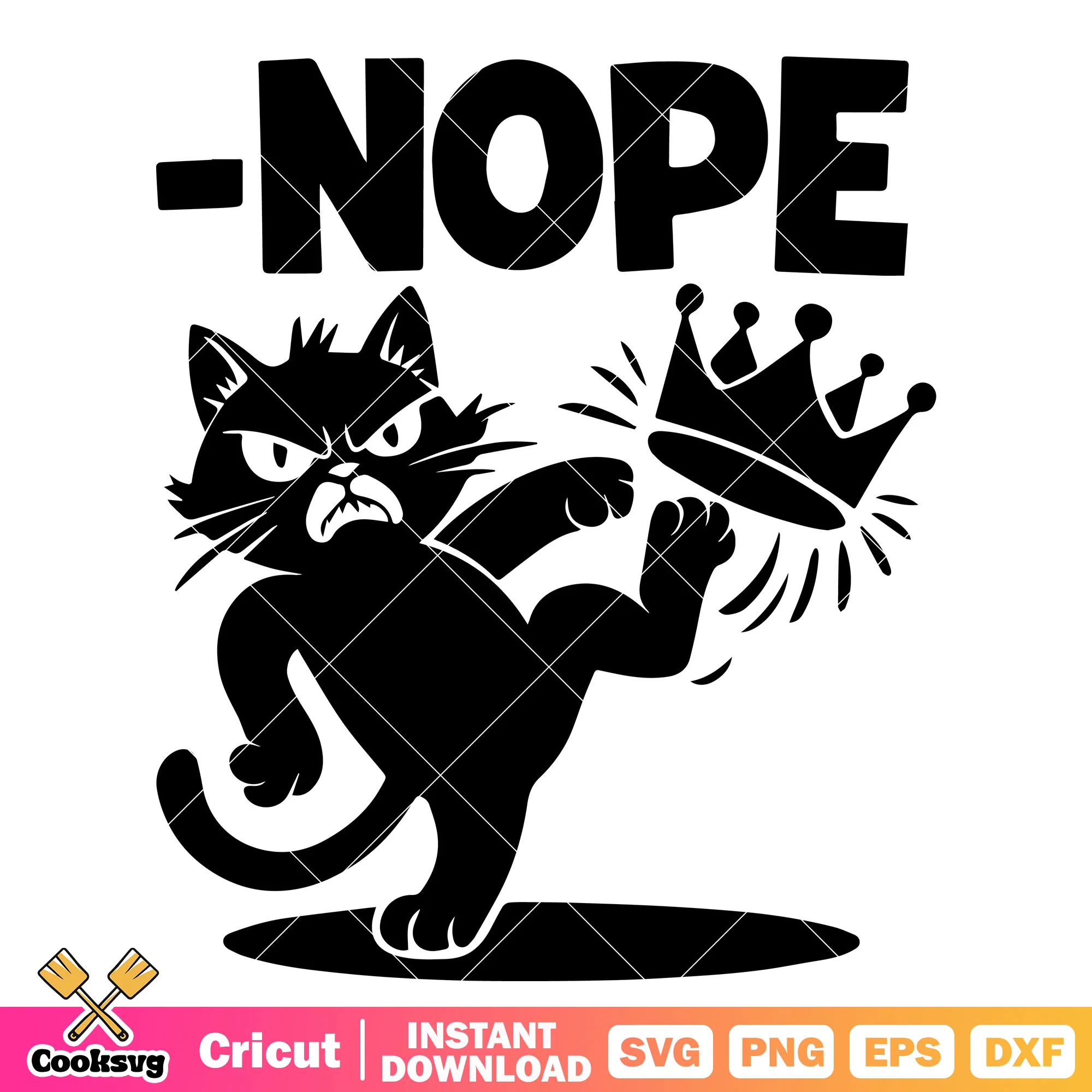 Cat nope king america file svg, no kings in america svg, trump no king svg