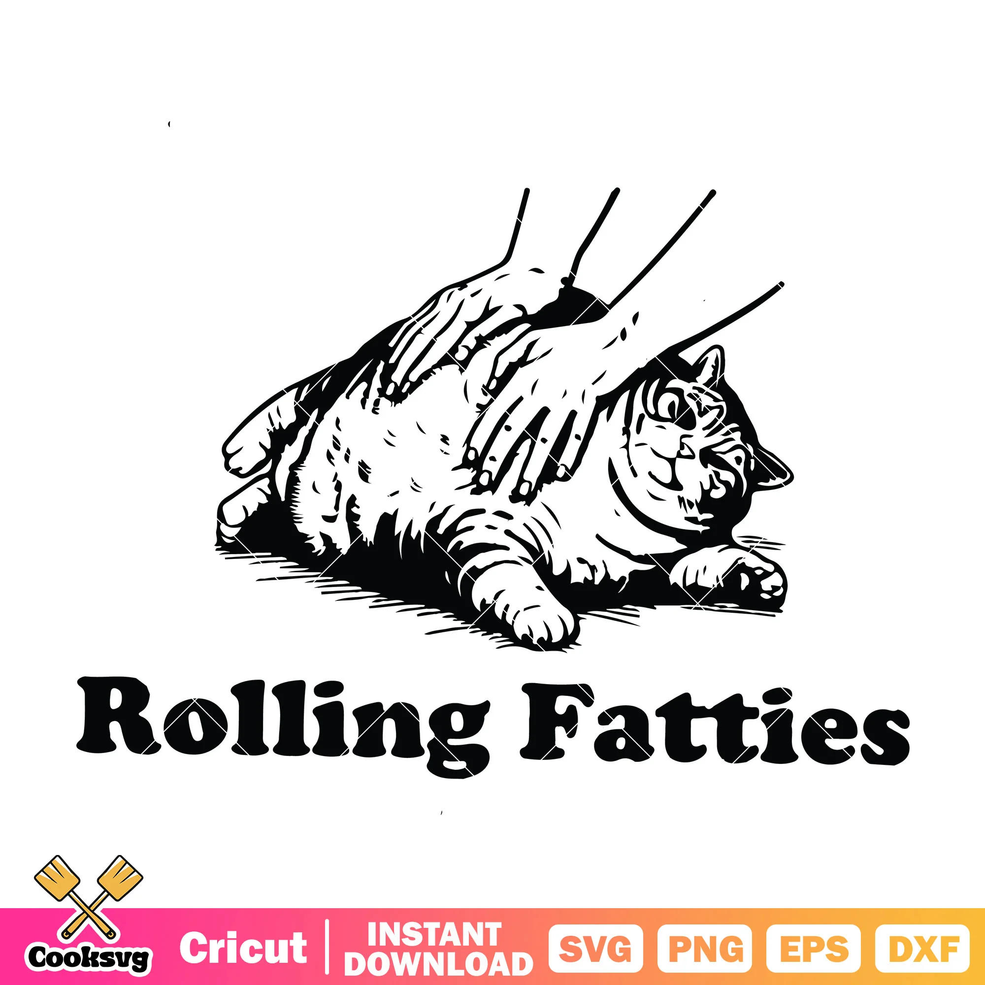 Cat rolling fattiies quotes svg, fat cats svg, cat quotes svg