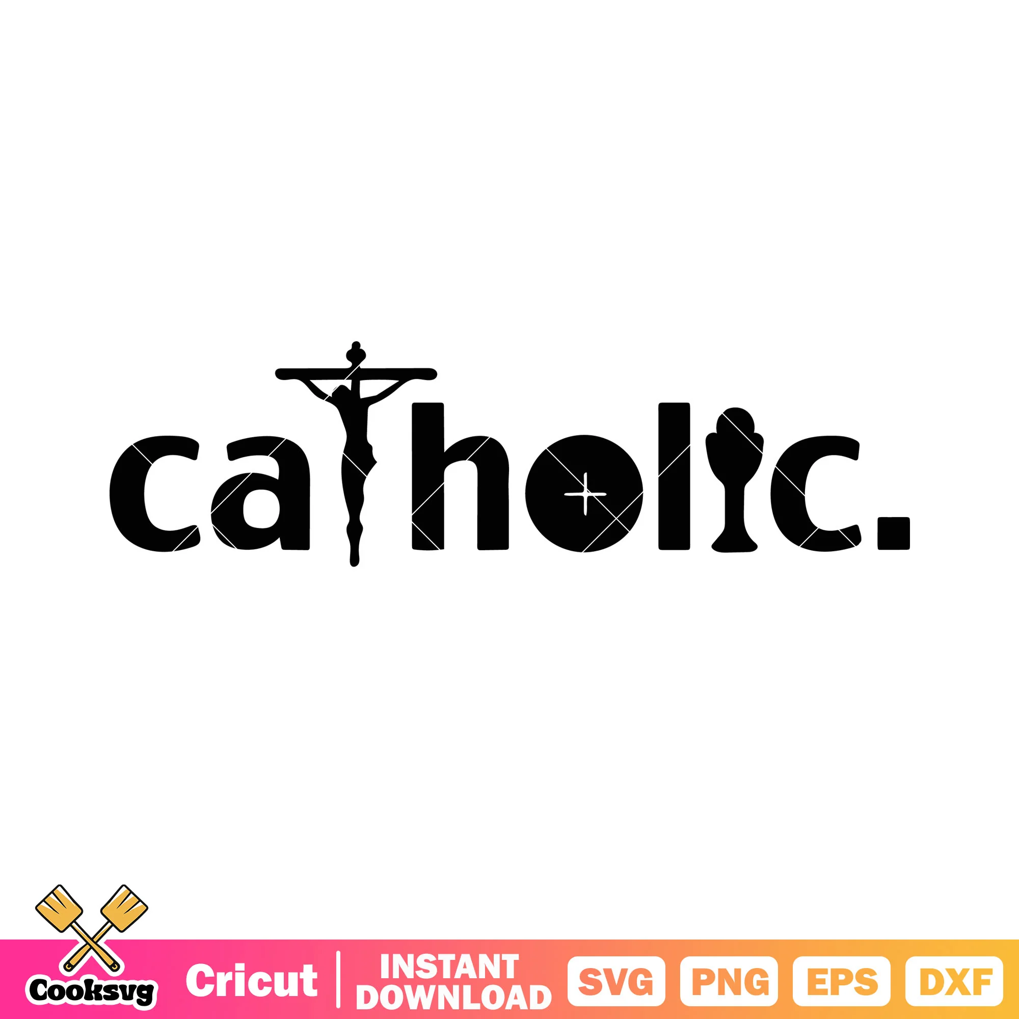 Catholic svg, black jesus crucifix svg, cross within a circle svg