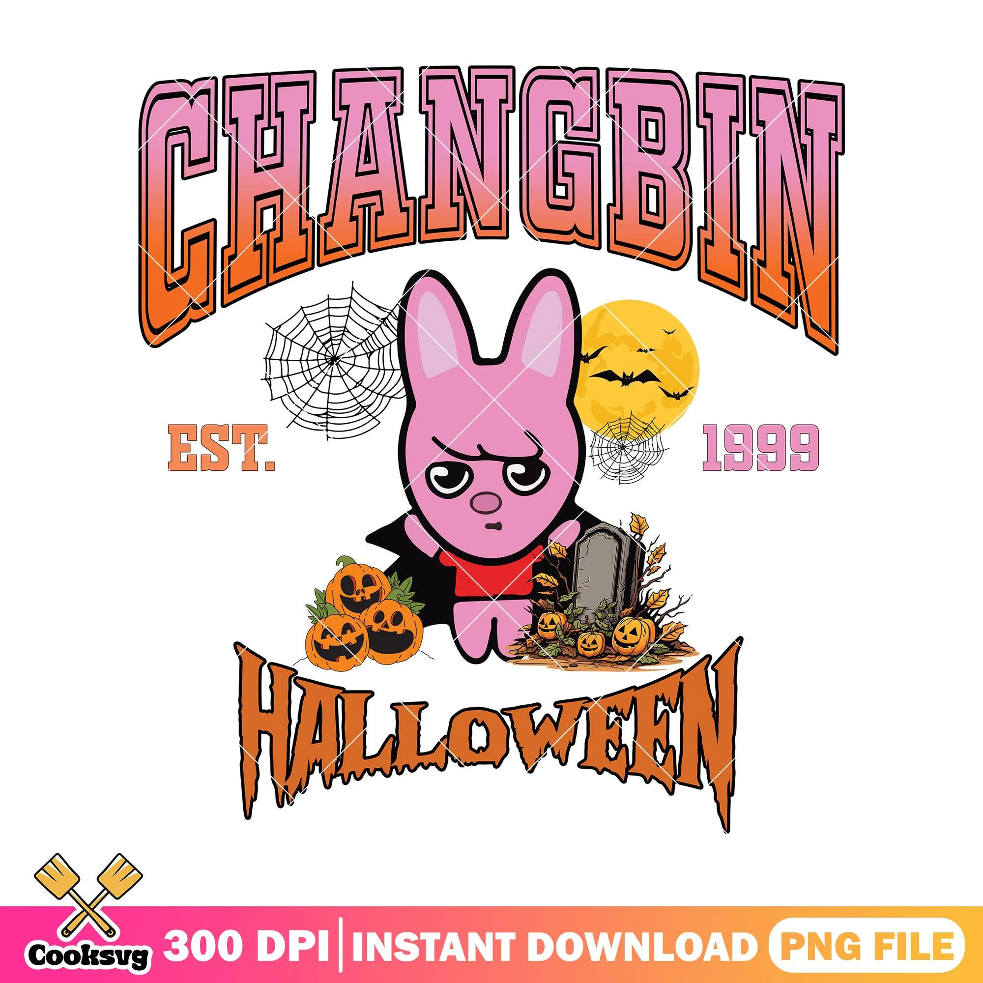 Changbin dracula design png, this is halloween png, rabbit hybrid png