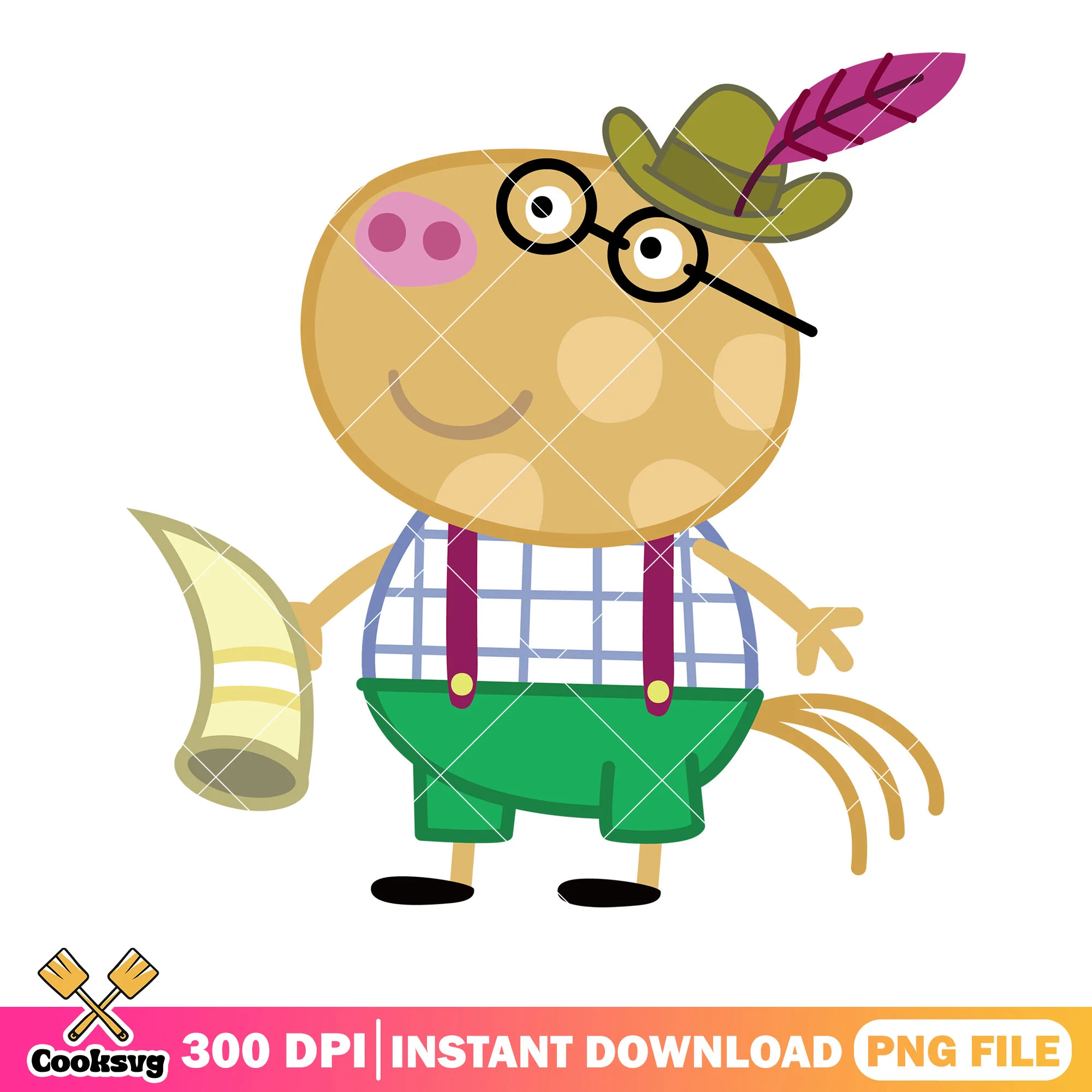 Character pedro ponny in scout uniform png, peppa pig show png