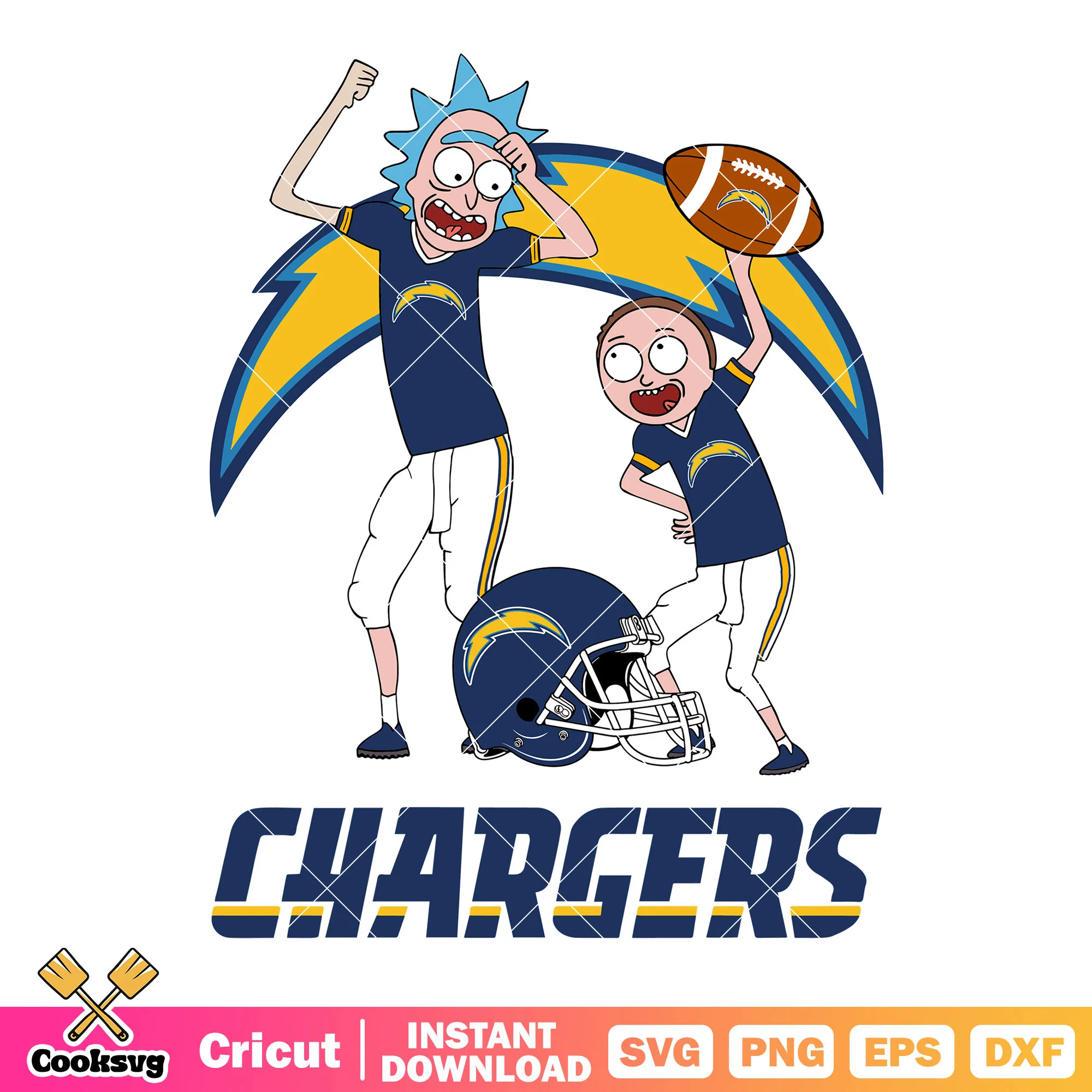 Chargers cartoon nfl team svg, afc west svg, chargers svg