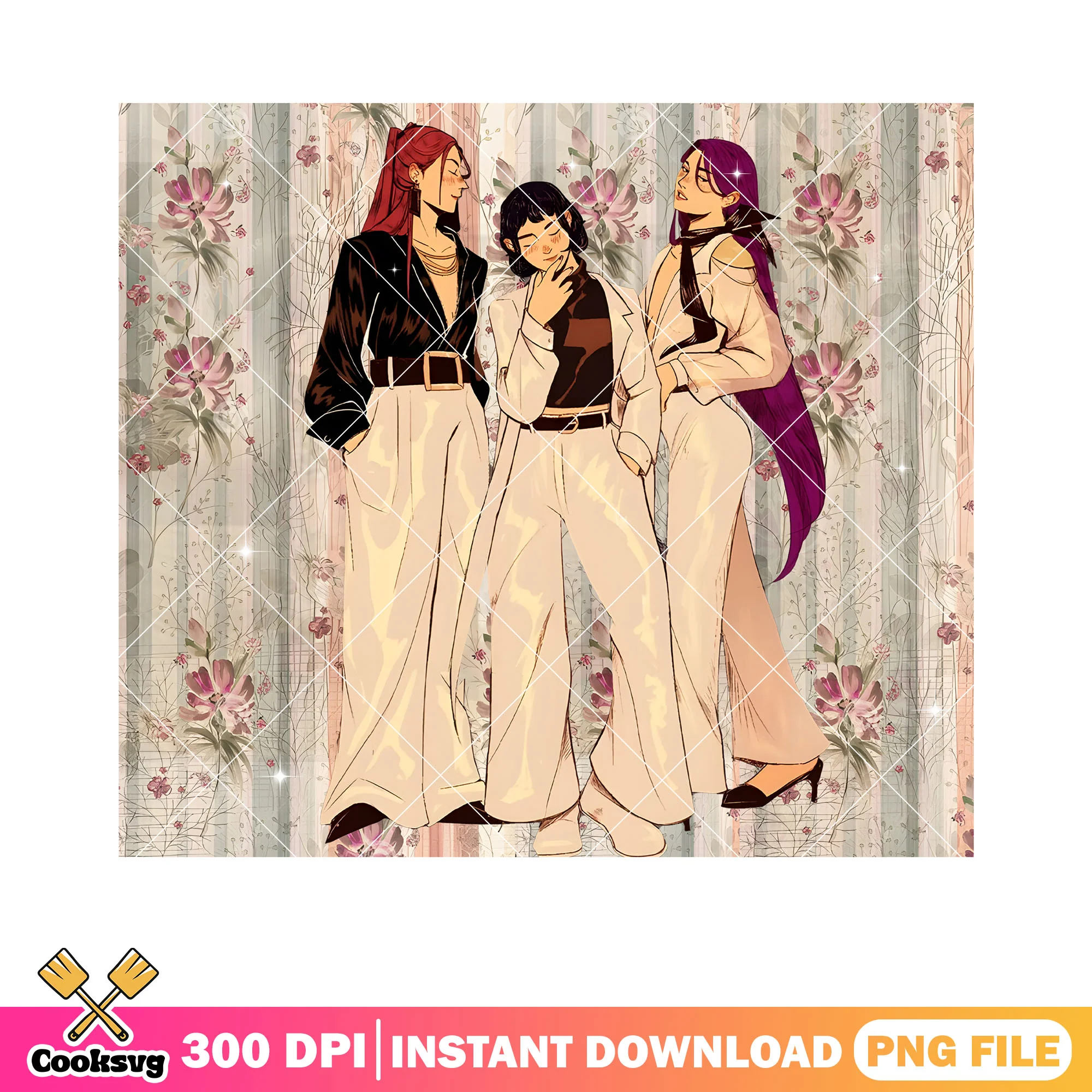 Charming golden huntrix png tumbler, huntrix girl png, huntrix kpop png