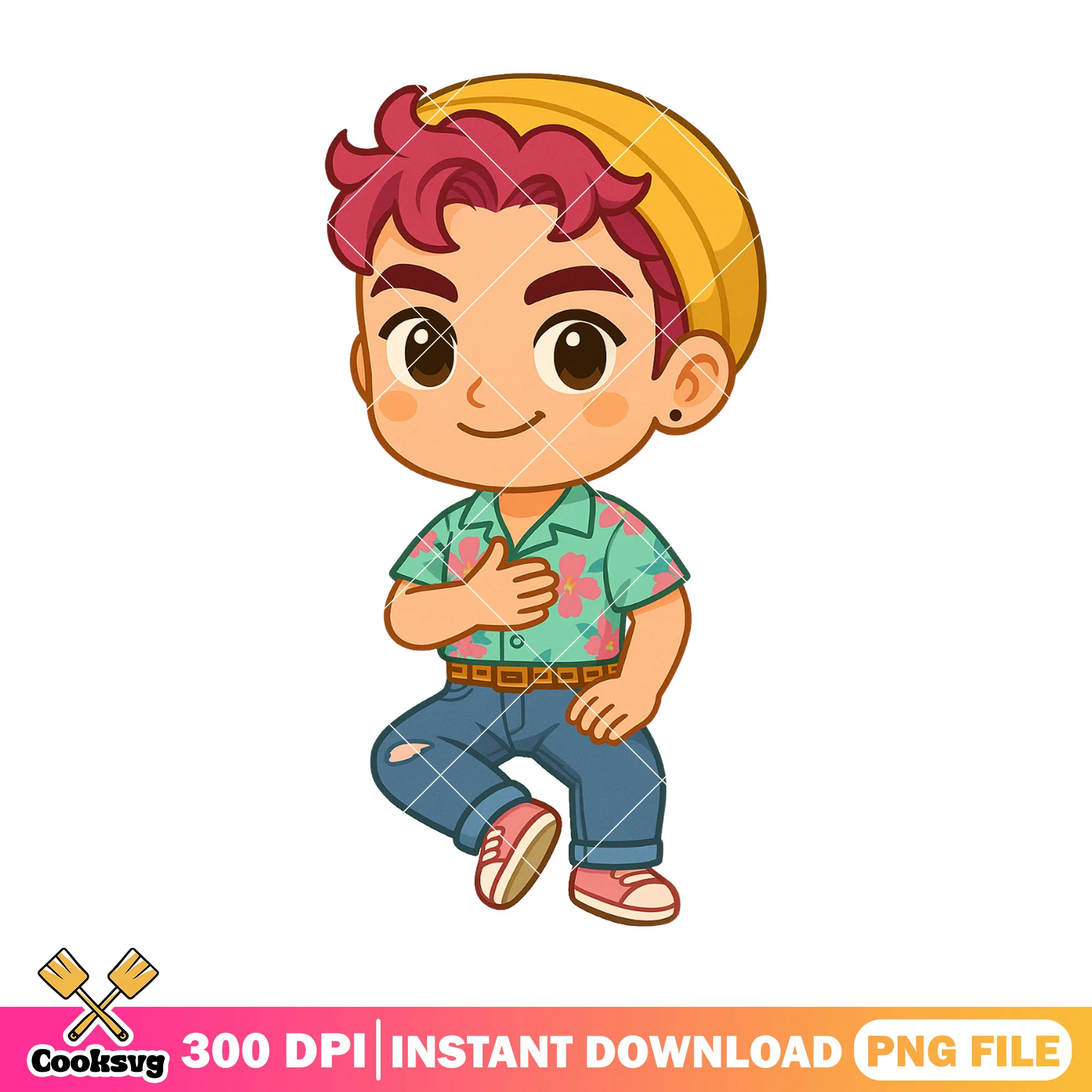 Chibi abby introducing pose png, abby saja png, love saja boys png