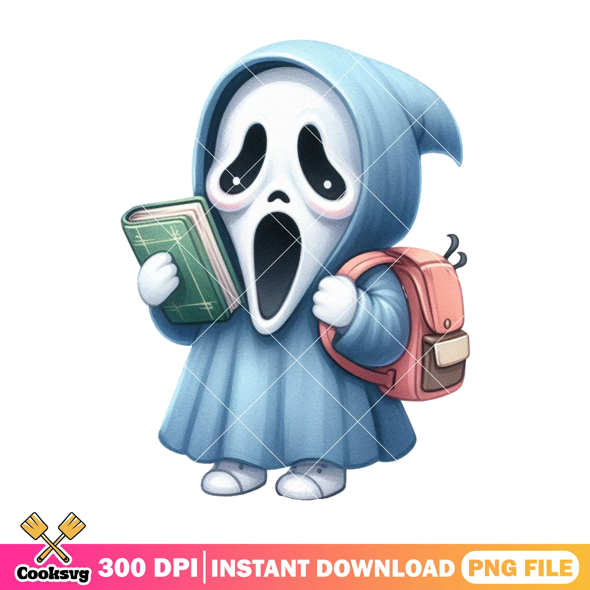 Chibi ghostface design png, going back to school png, ghostface png