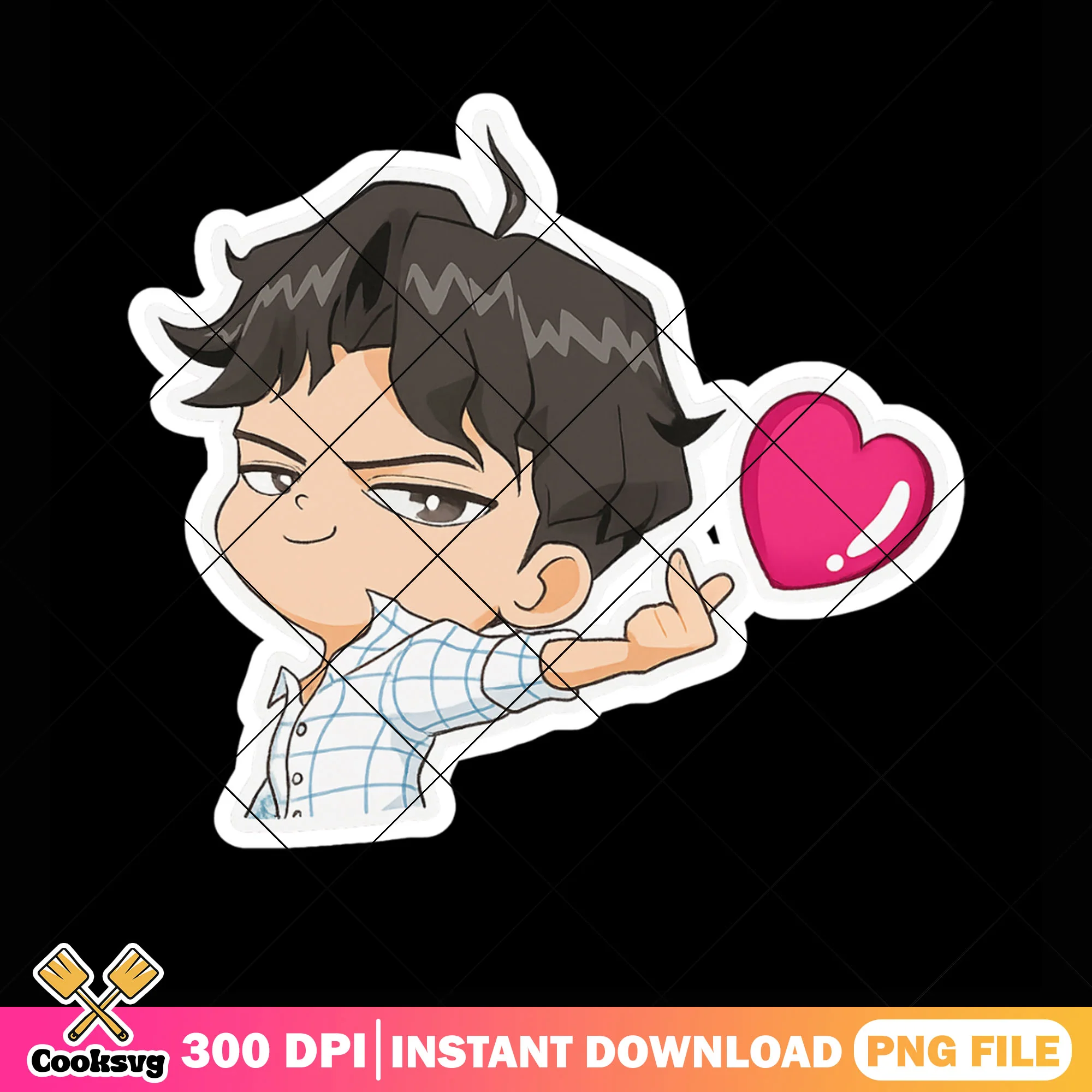 Chibi jinu love shot png sticker, saja boys band png, jinu saja png