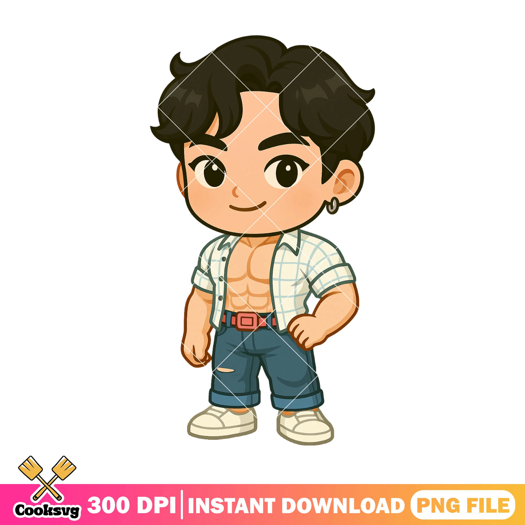 Chibi jinu sexy abs pose png, jinu saja png, saja boys band png