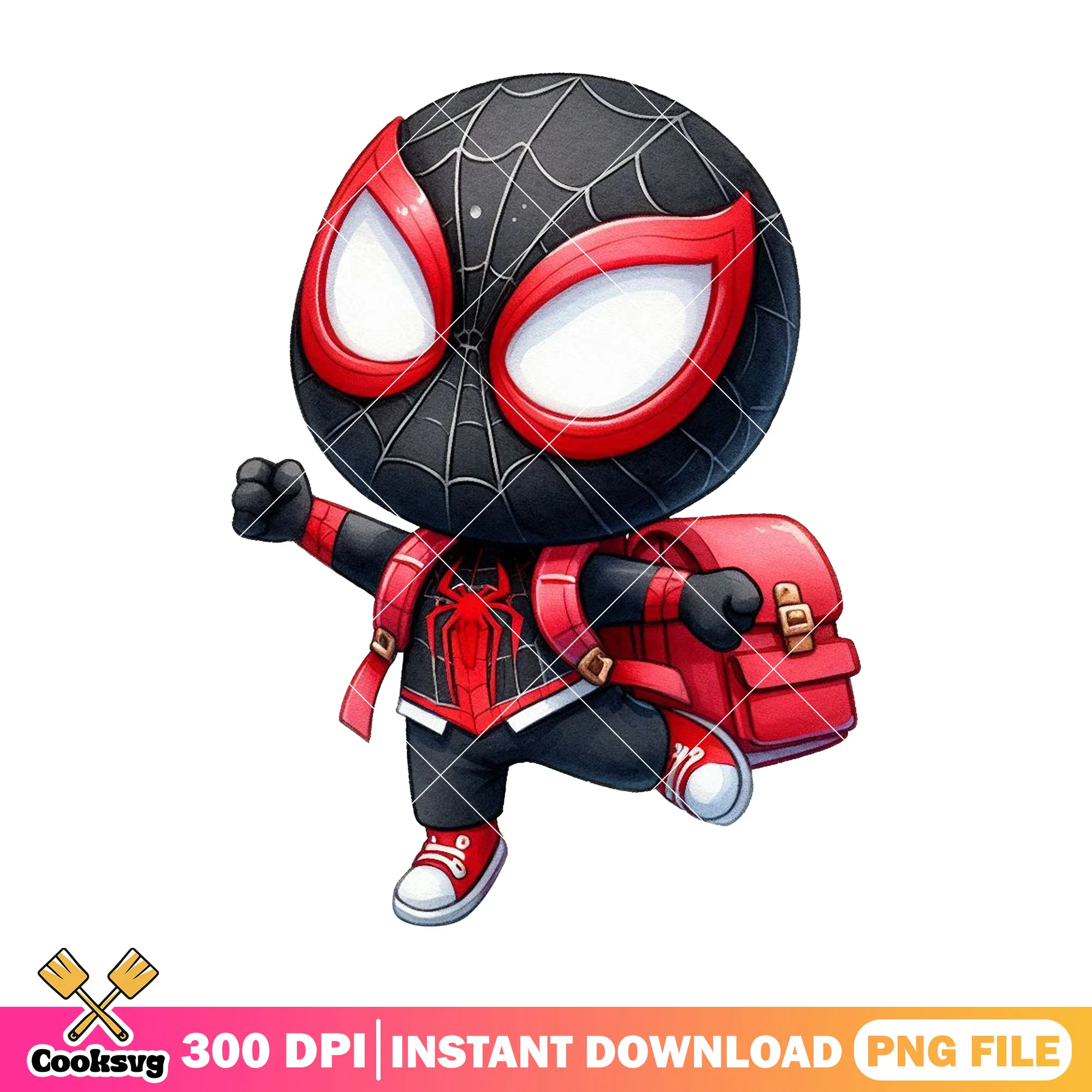 Chibi miles morales png, welcome back to school png, spiderman png