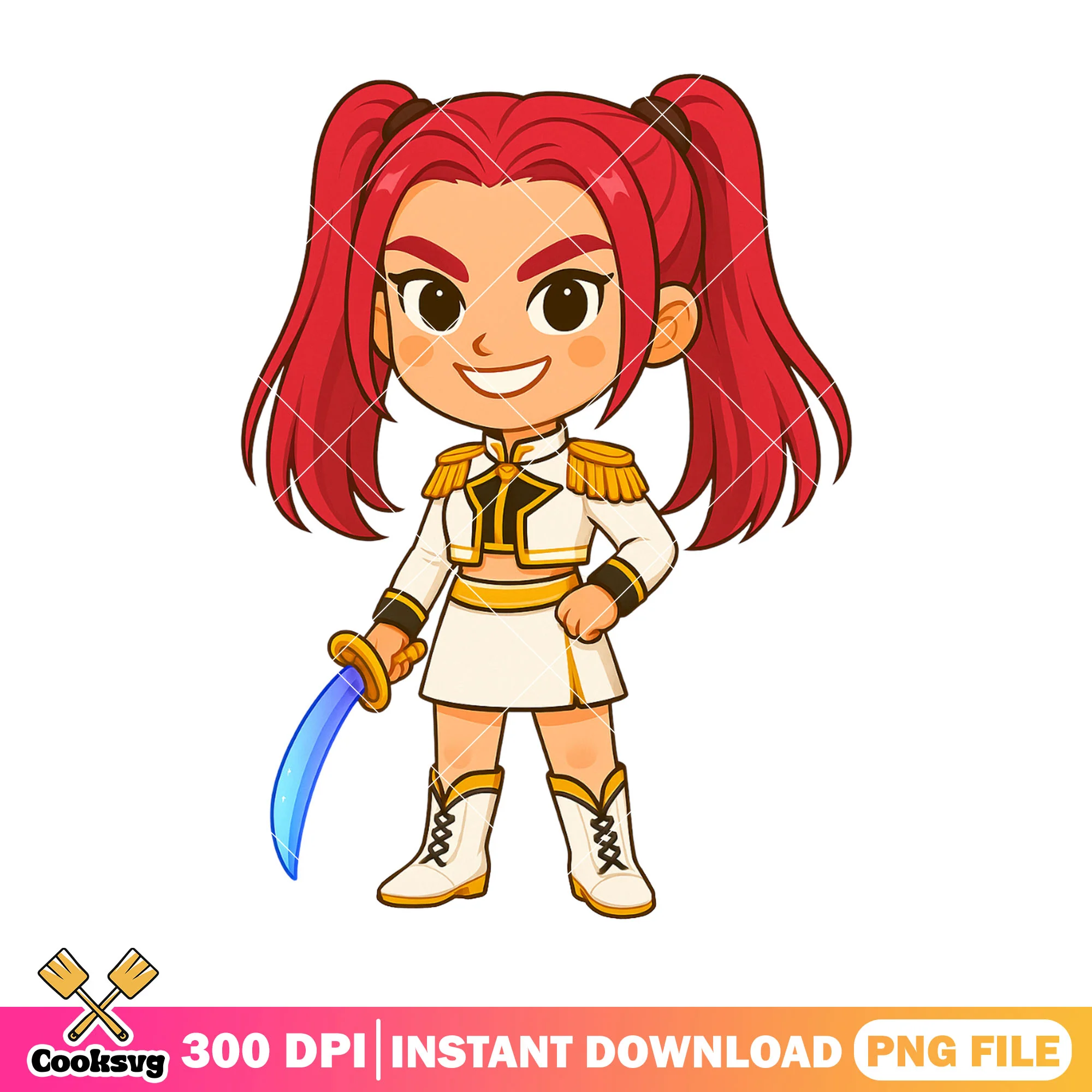 Chibi mira golden fit smiling png, kpop mira png, kpop huntrix png