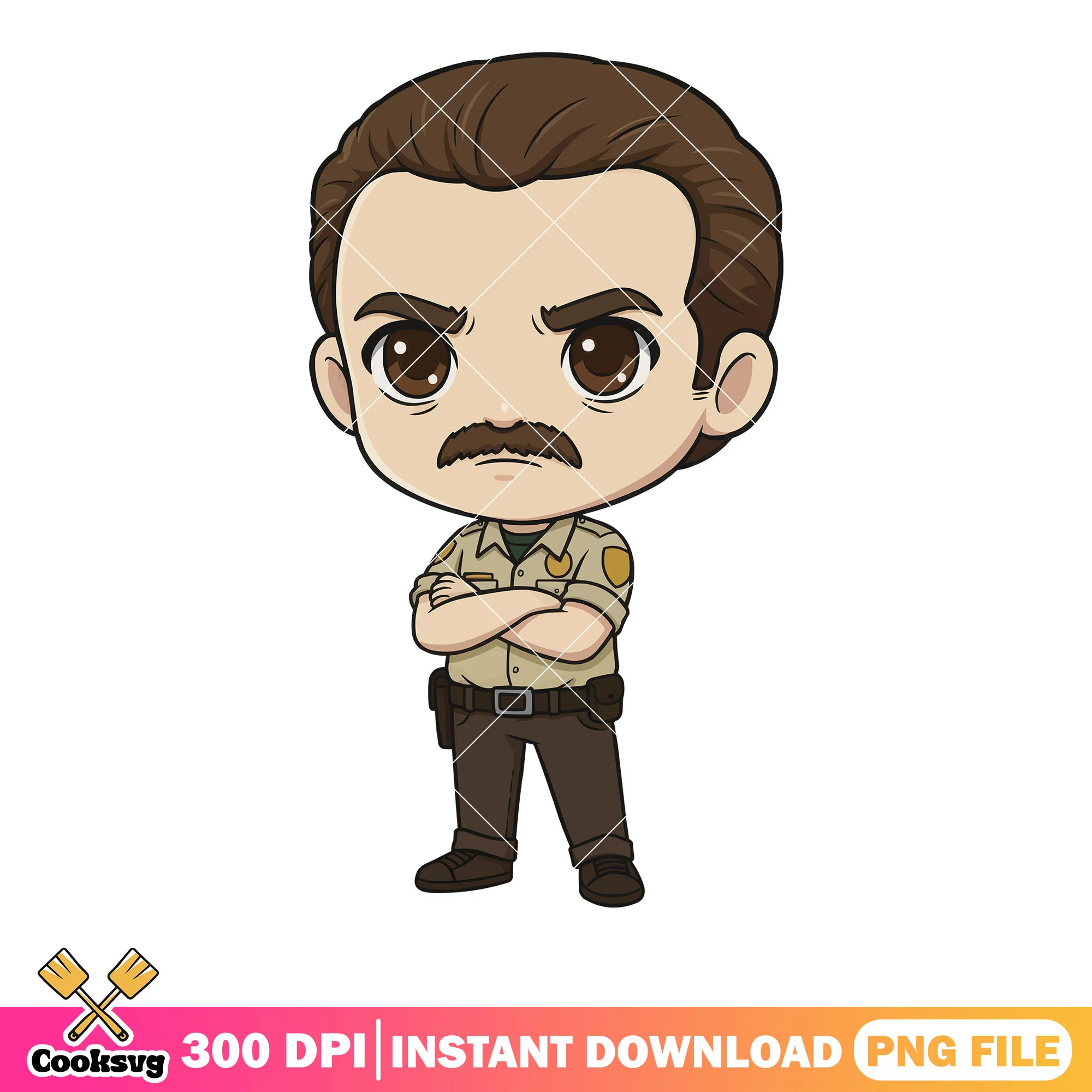 Chibi sheriff jim hooper png, stranger things png, netflix movies png