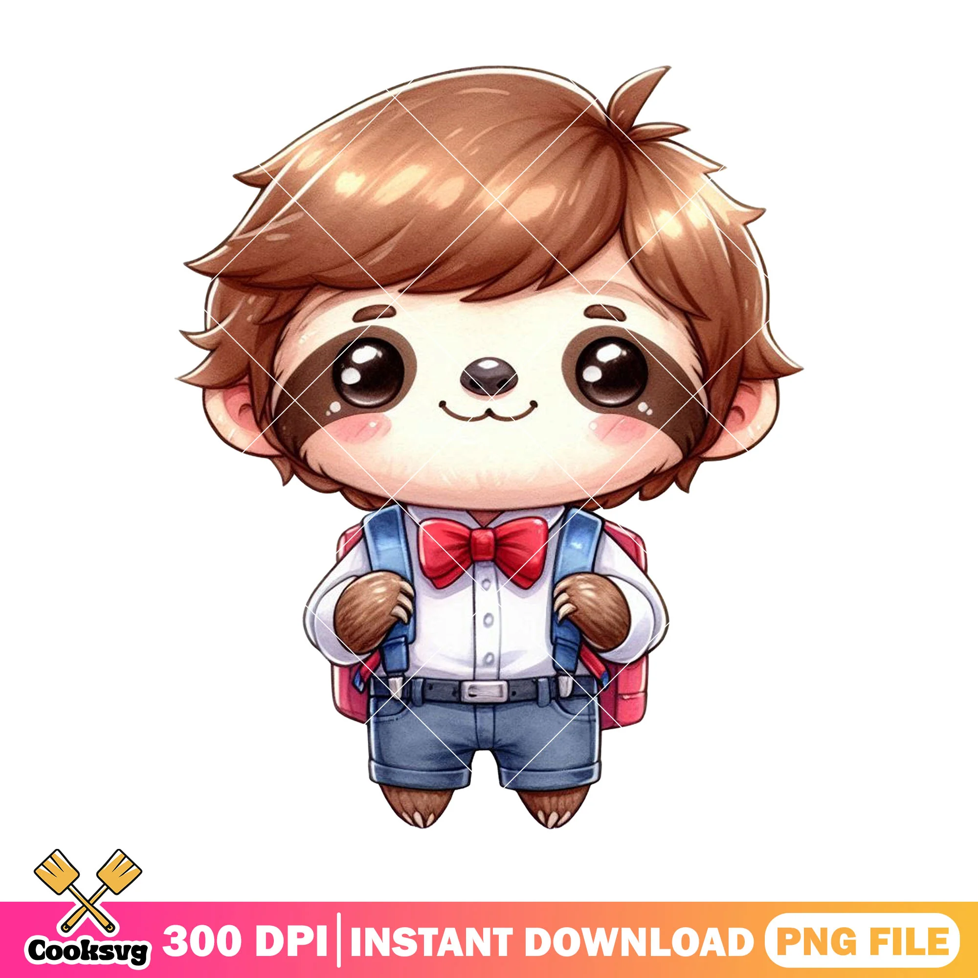 Chibi sloth illustration png, sloth boy png, when is back to school png