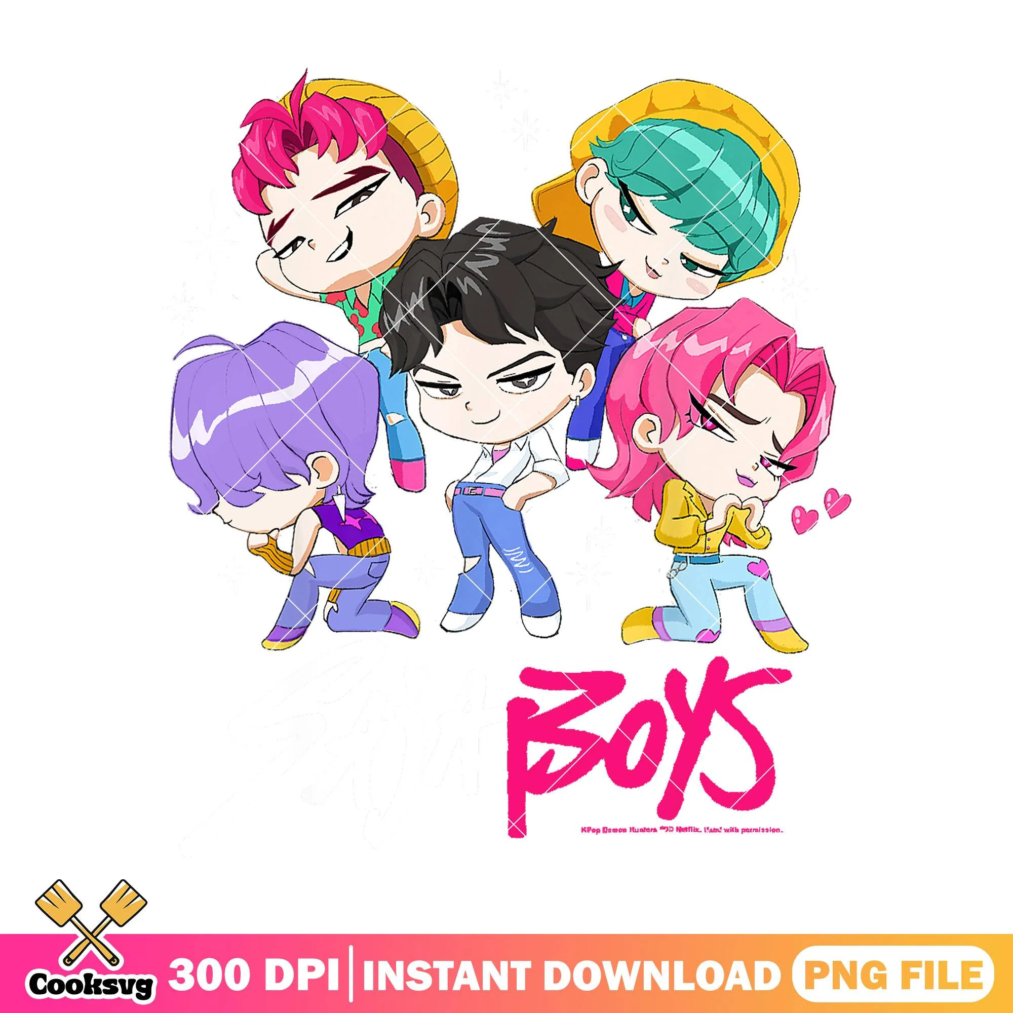 Chibi team saja boys png, love saja boys png, kpop hunters png