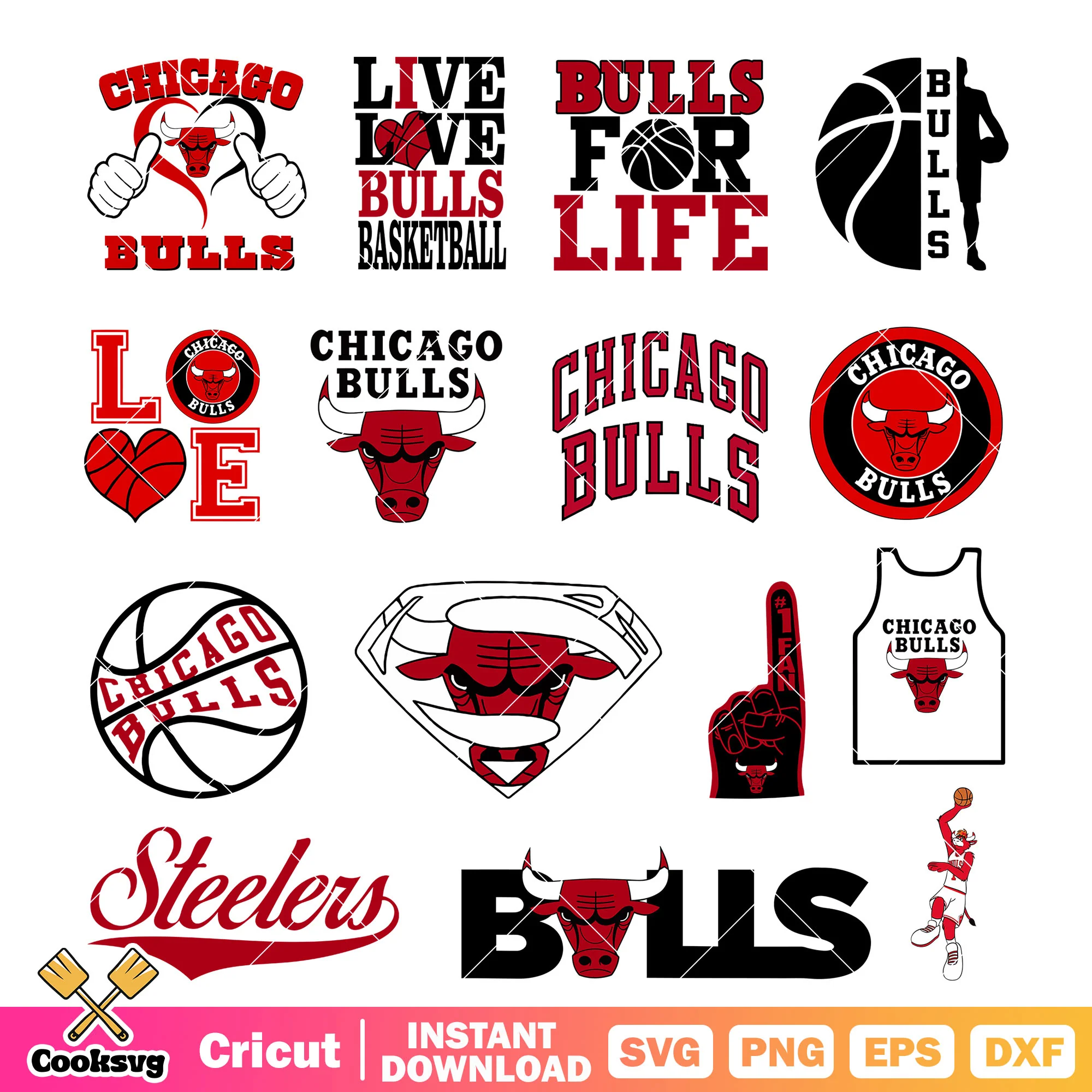 Chicago bulls nba bundle design svg, chicago bulls logo svg