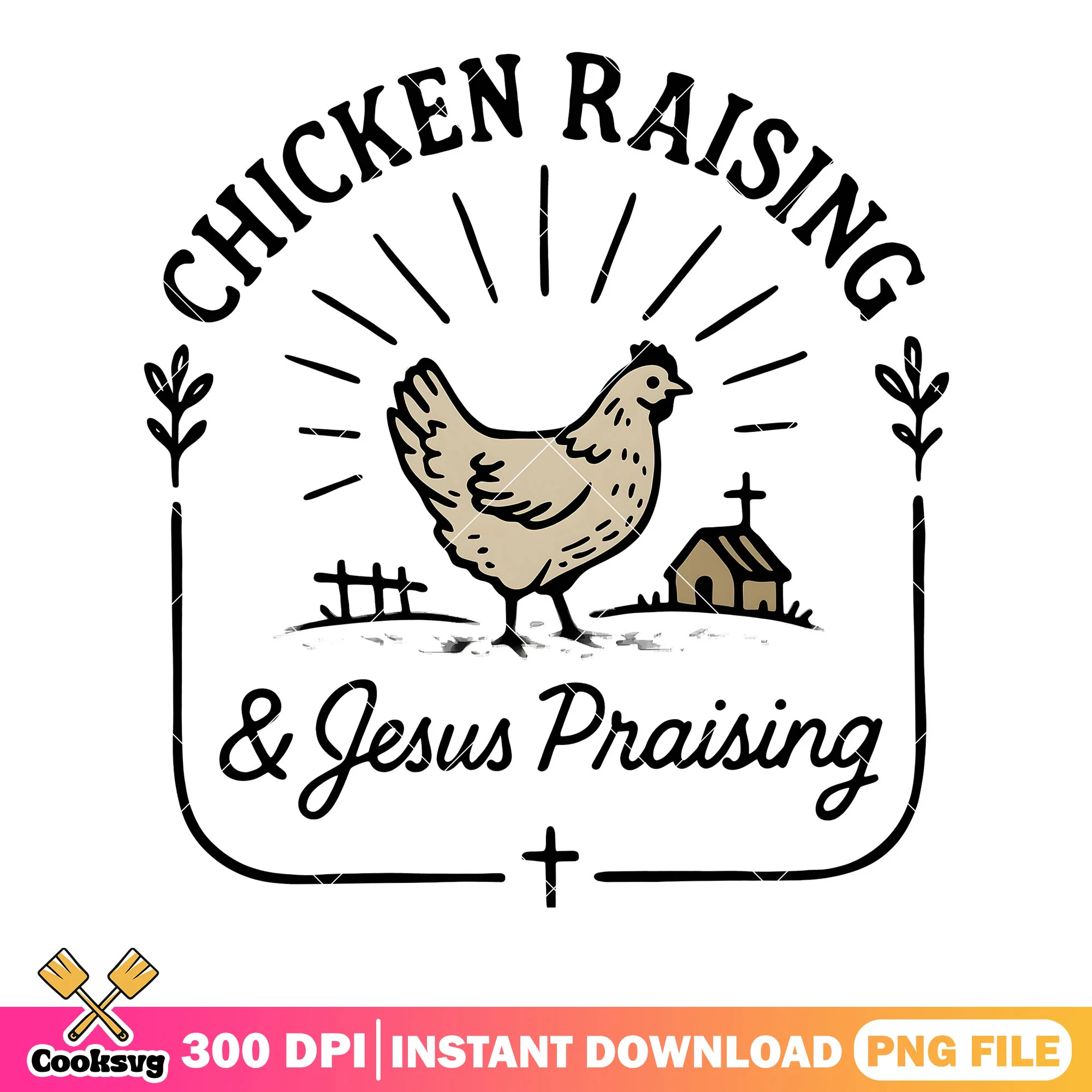 Chicken farm with jesus png, chicken lovely png, church shirt png