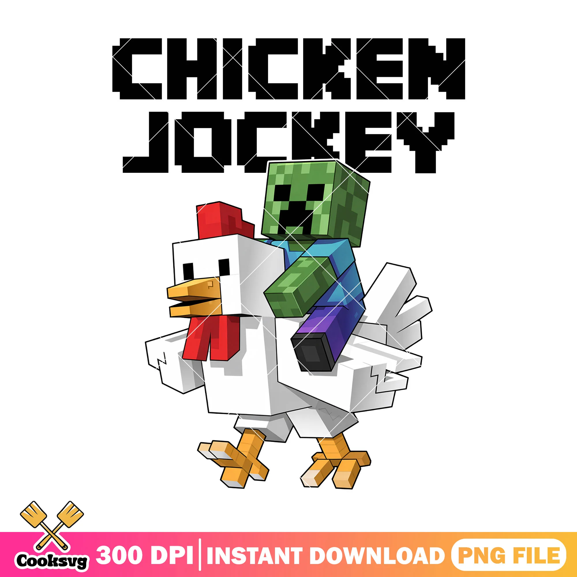 Chicken jockey cute minecraft png, chicken jokey png, minecraft game png