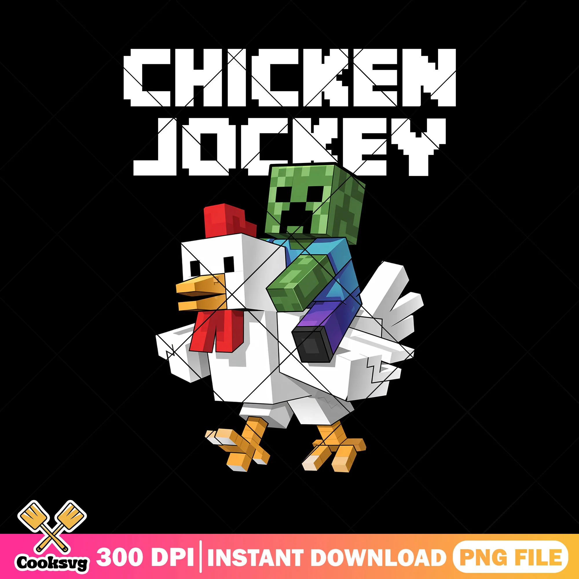 Chicken jockey fight design png, chicken jokey png, minecraft game png