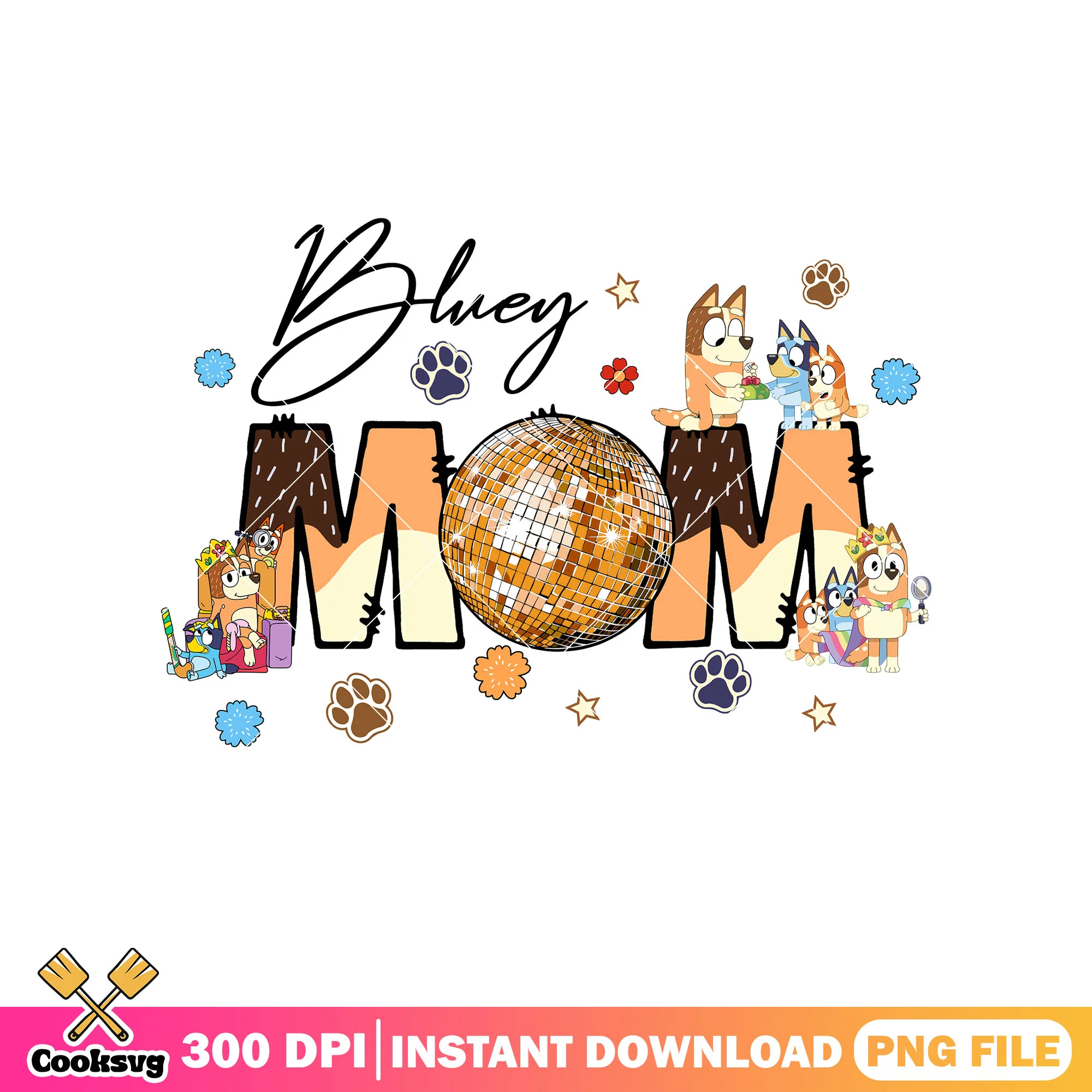 Chiili bluey mom happy mother day png, bluey family png, cartoon bluey png