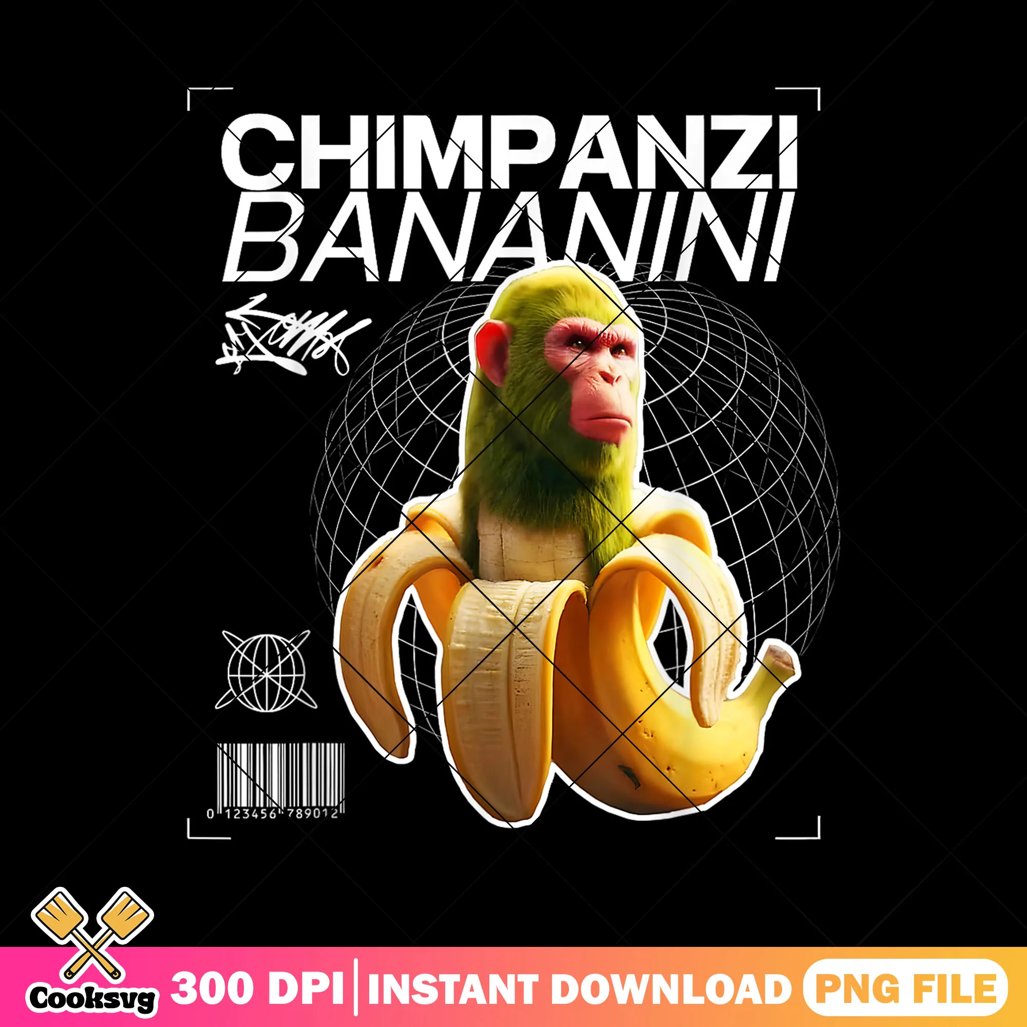 Chimpanzi Bananini Italian banana png, italian brainrot png, funny meme png