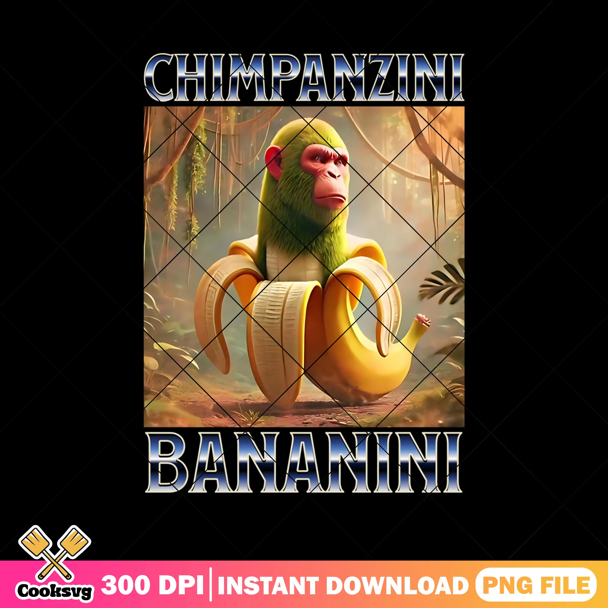 Chimpanzi Bananini Italian meme png, italian brainrot png, funny meme png