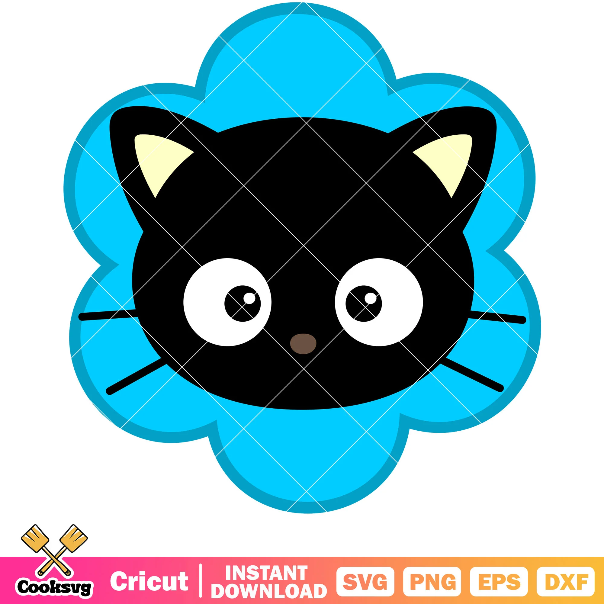 Chococat face flower svg, sanrio hello kitty svg, sanrio cartoon svg
