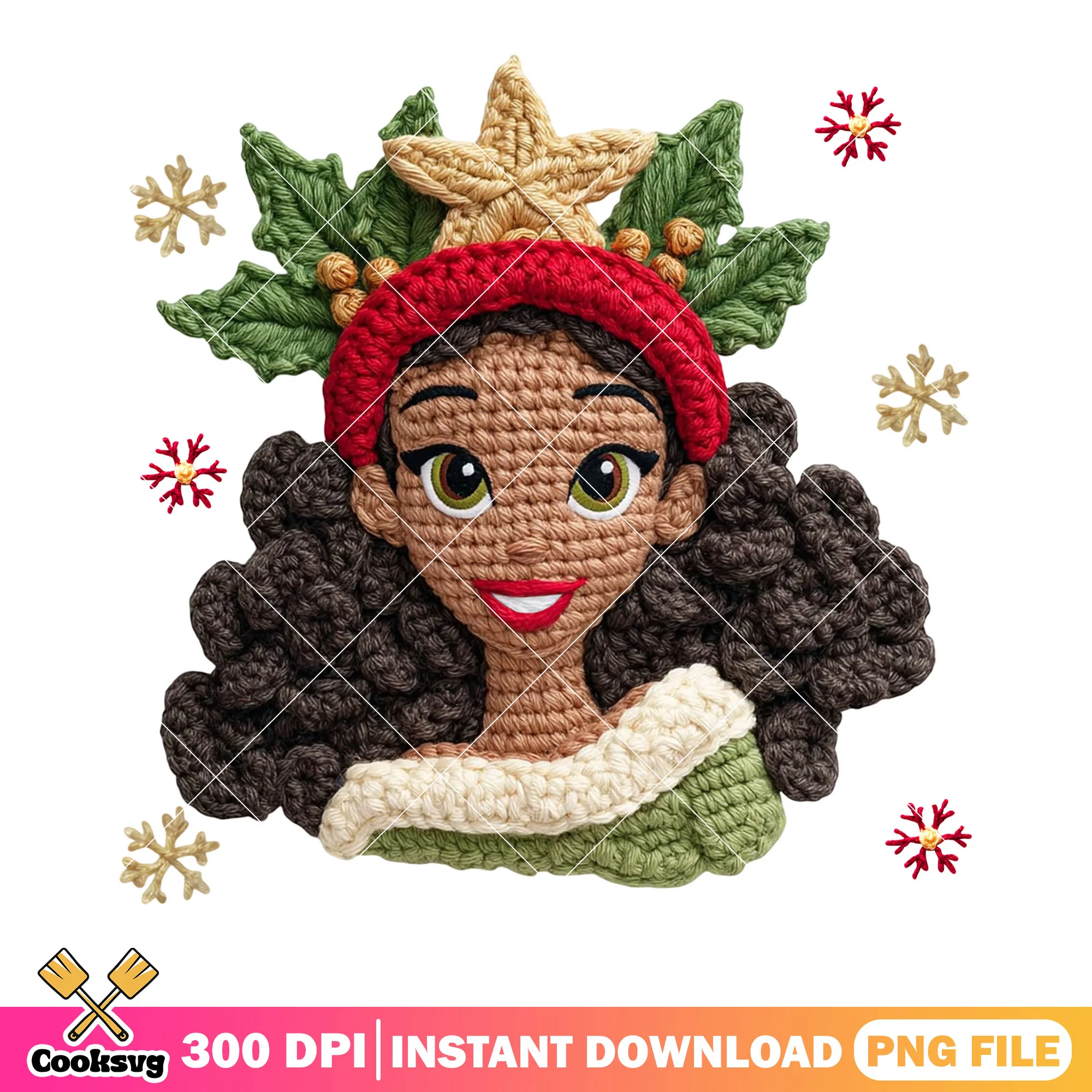 Christmas crochet baby doll png, Merry christmas png, christmas gifts png