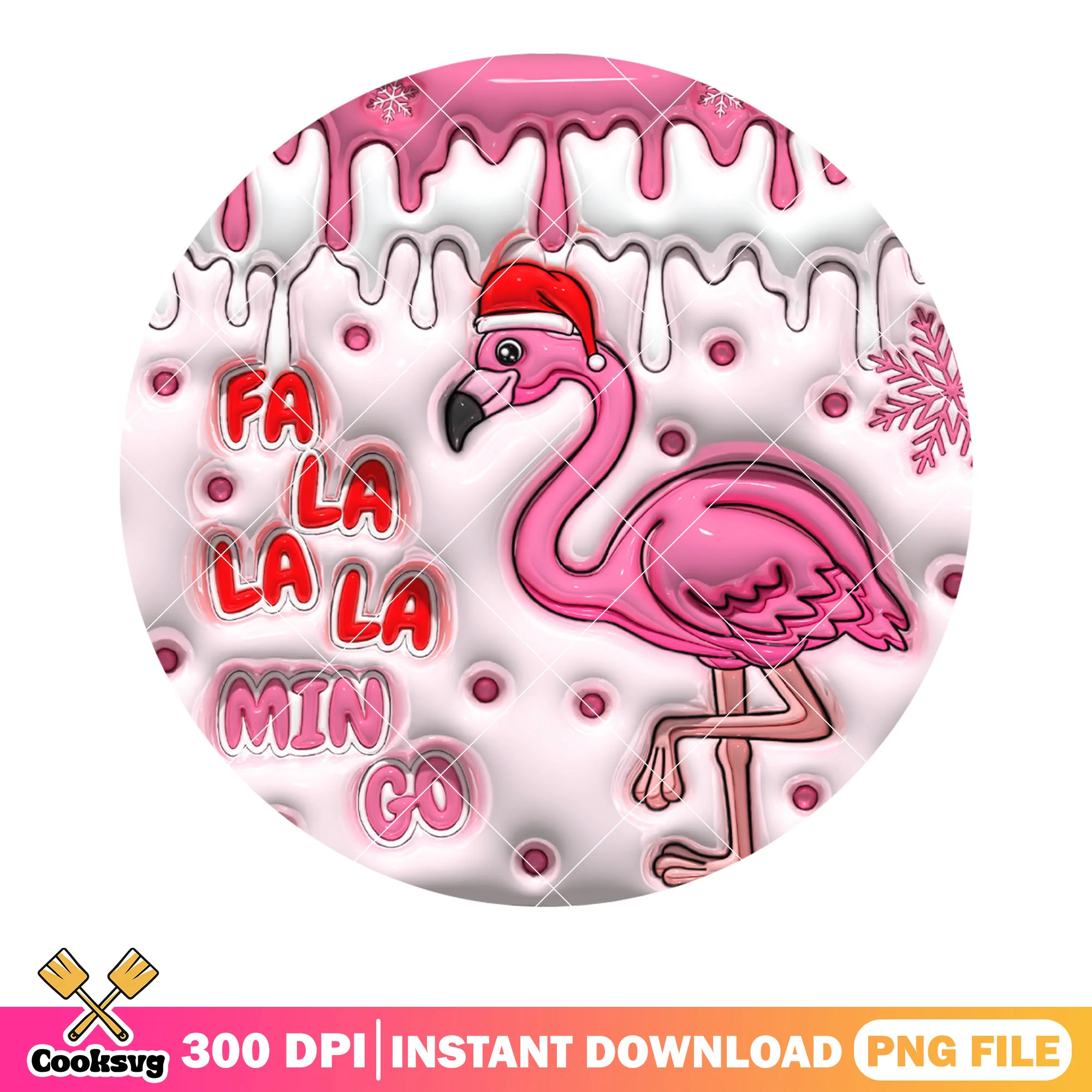 Christmas flamingo png, christmas cake png, merry christmas png