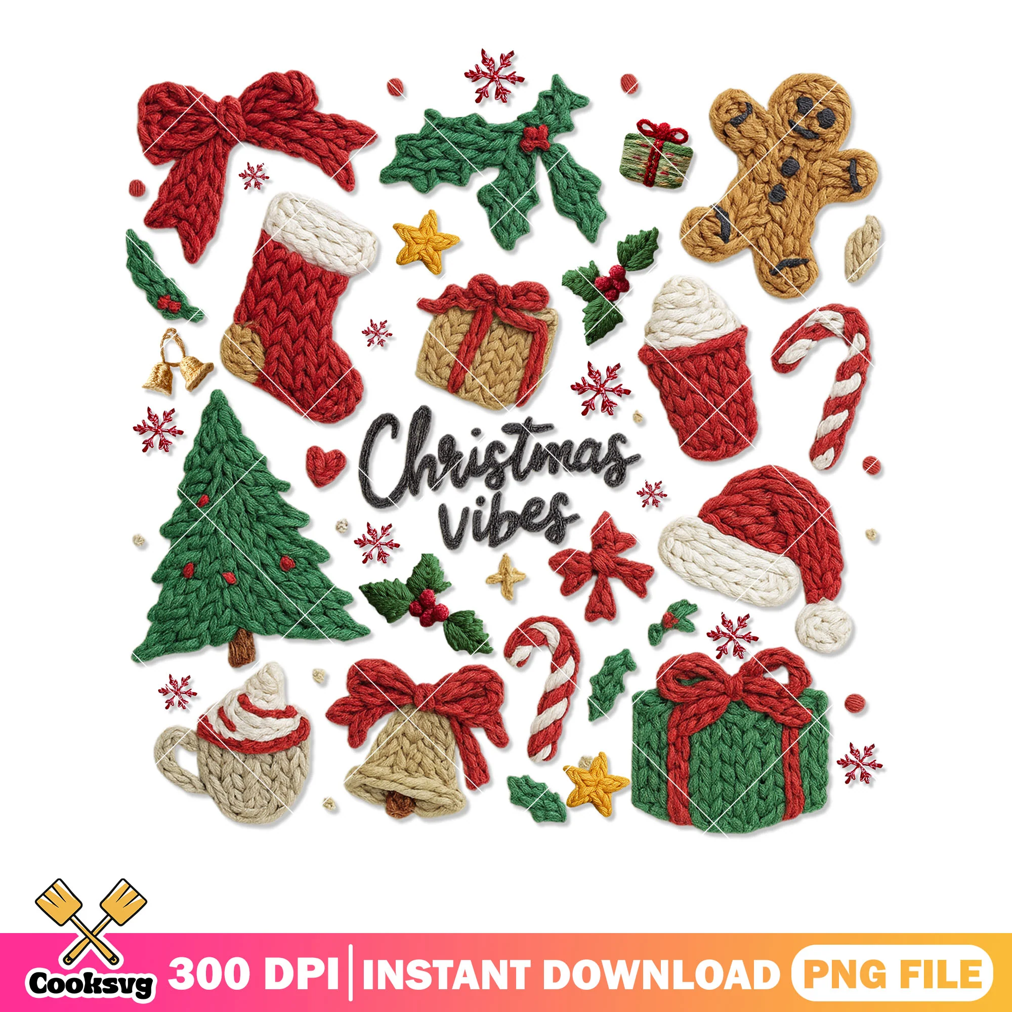 Christmas hot gifts png, jingle bell png, gingerbread man png