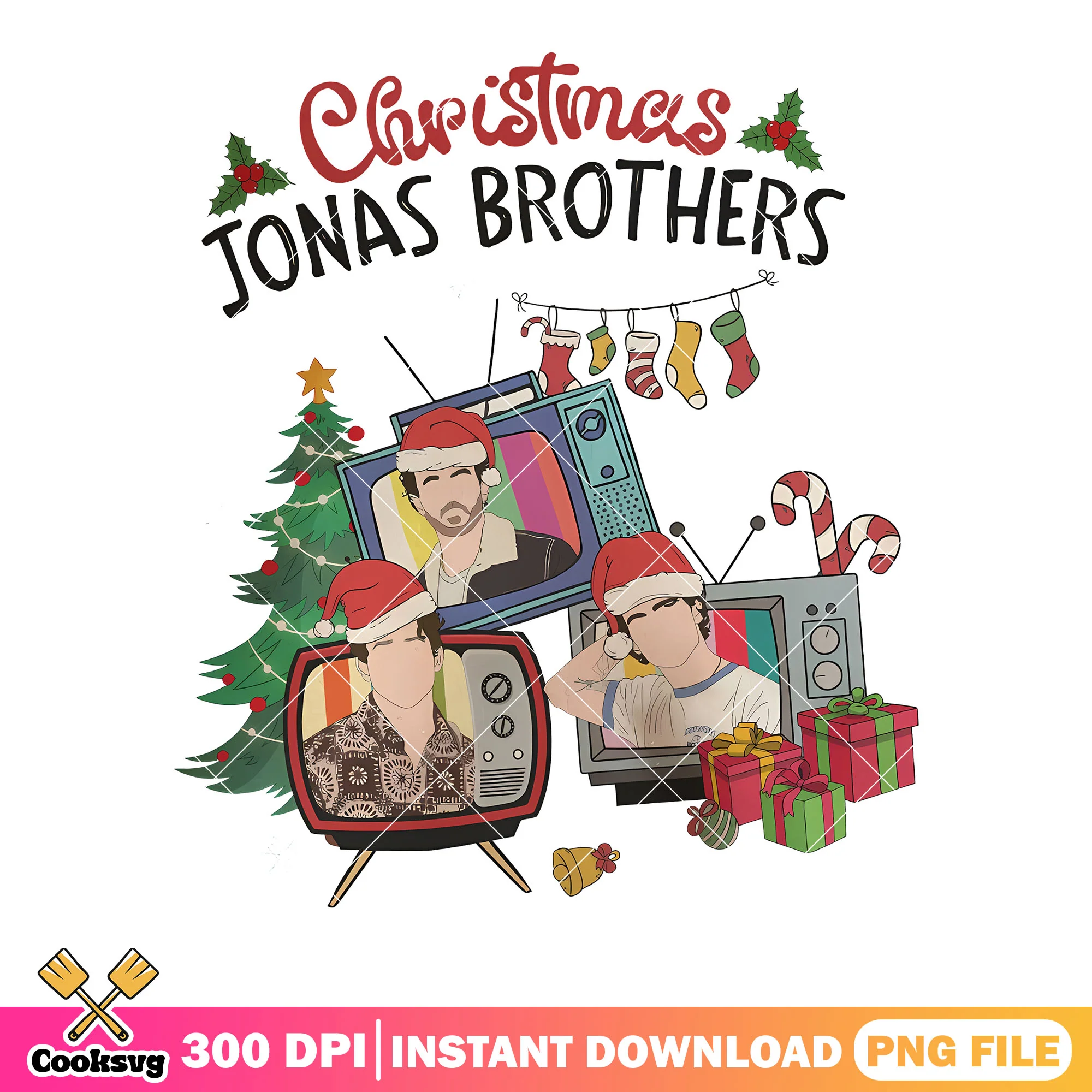 Christmas jonas brothers png, christmas gifts png, xmas decorations png