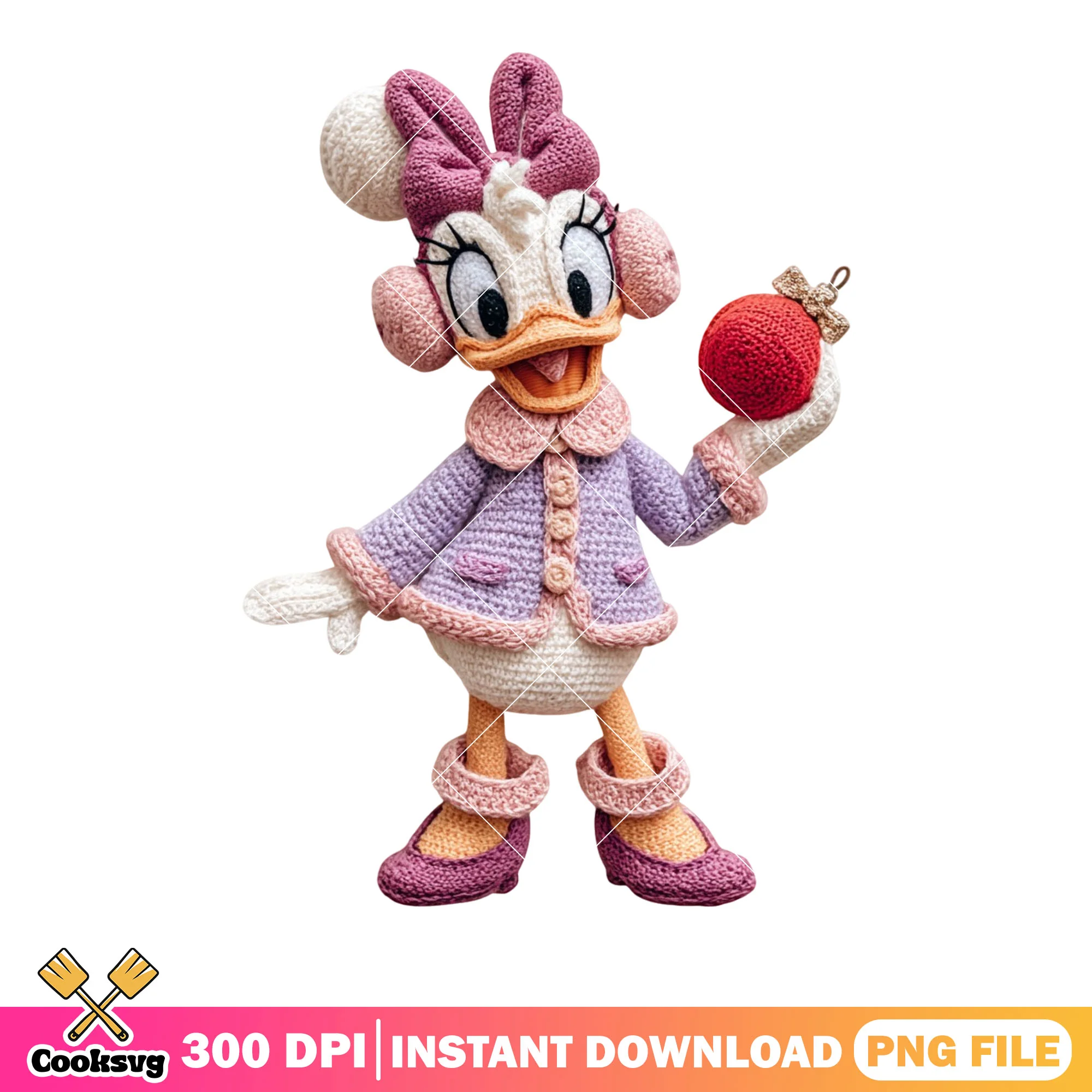Christmas plush disney toy png, merry Christmas png, daisy duck png
