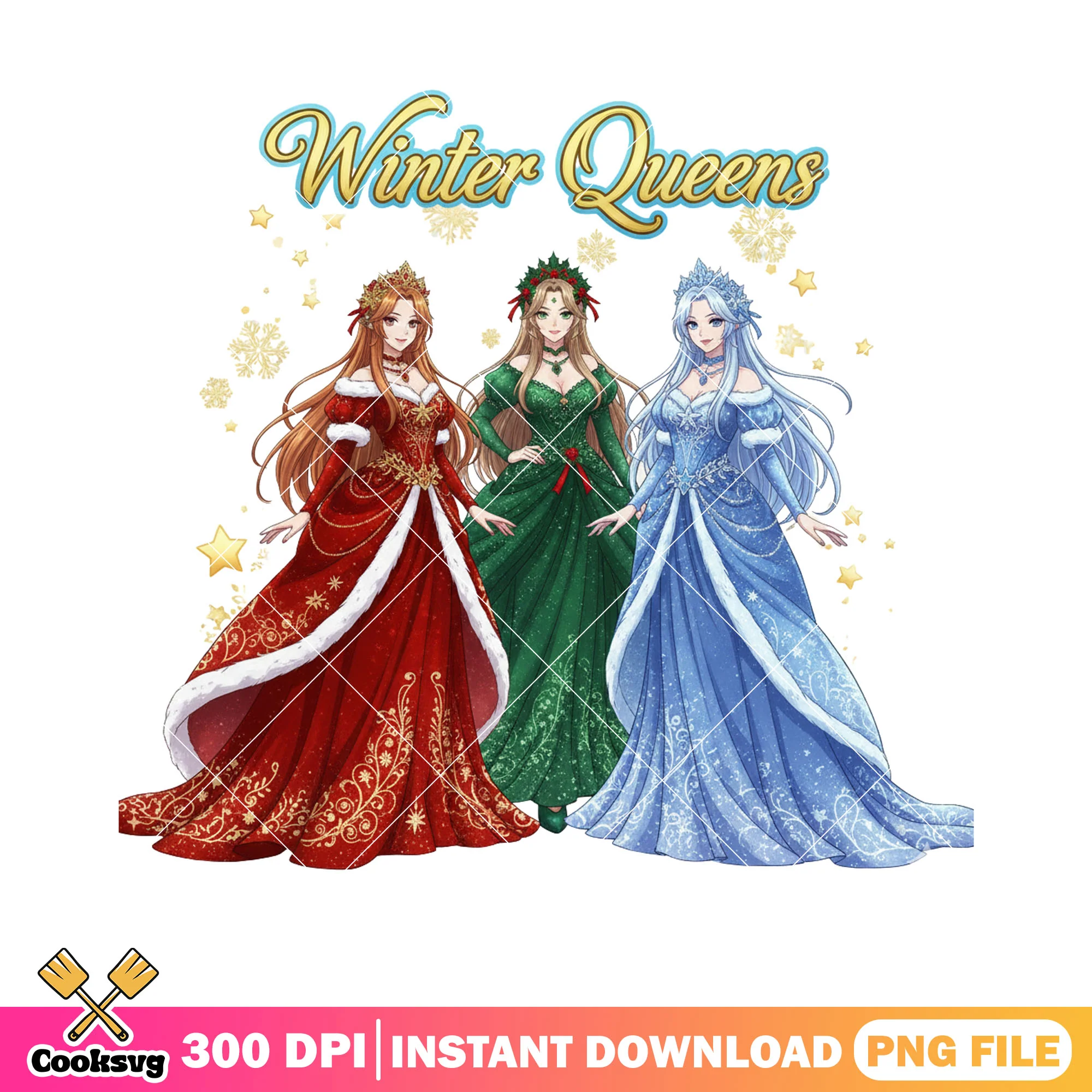 Christmas queen dress png, christmas socks png, kpop demon hunters png