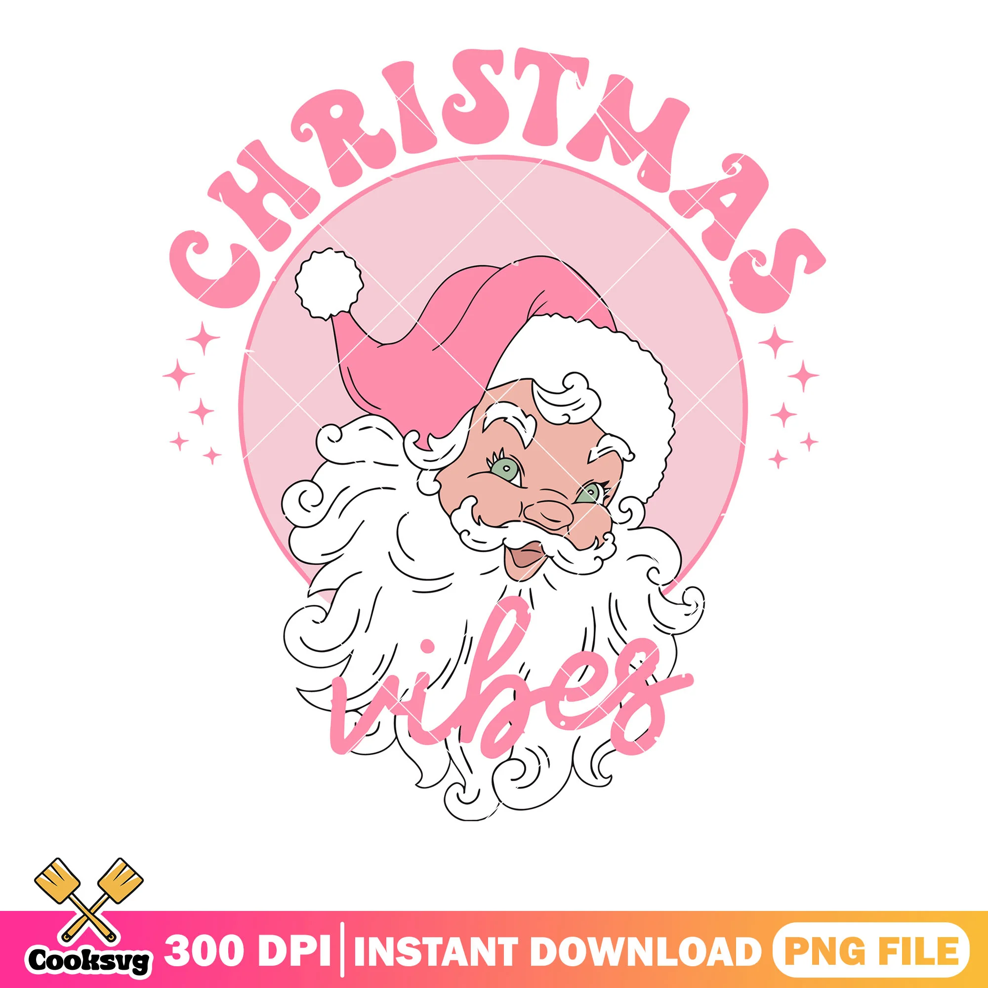 Christmas santa claus pink png, santa happy png, vibes christmas png