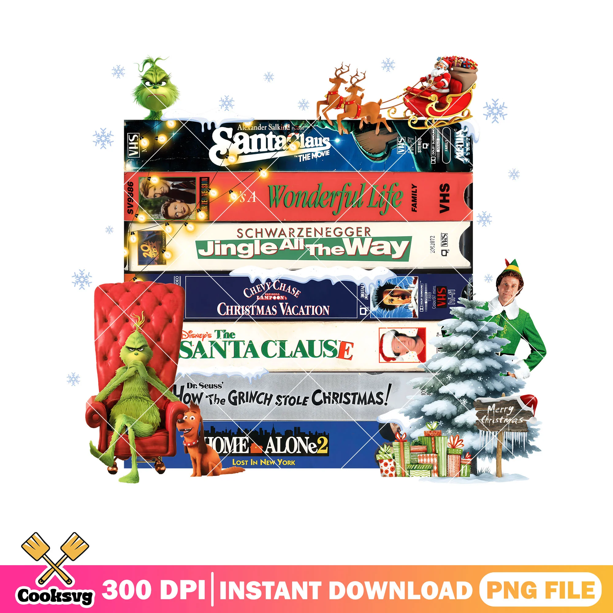 Christmas santa movie png, jingle all the way png, a christmas story png