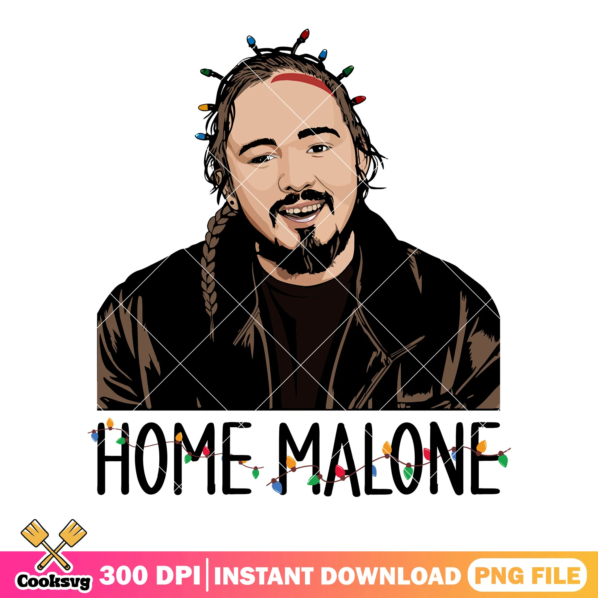 Christmas singer home malone png, post malone png, christmas lights png
