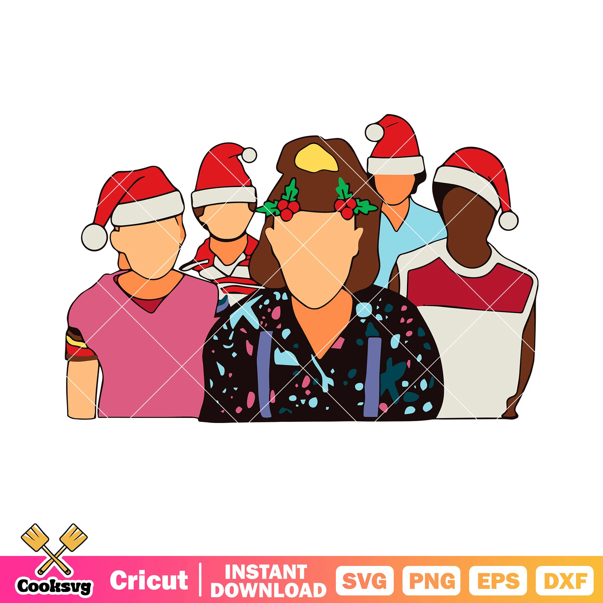 Christmas strange things svg, santa claus hat svg, horror movie svg
