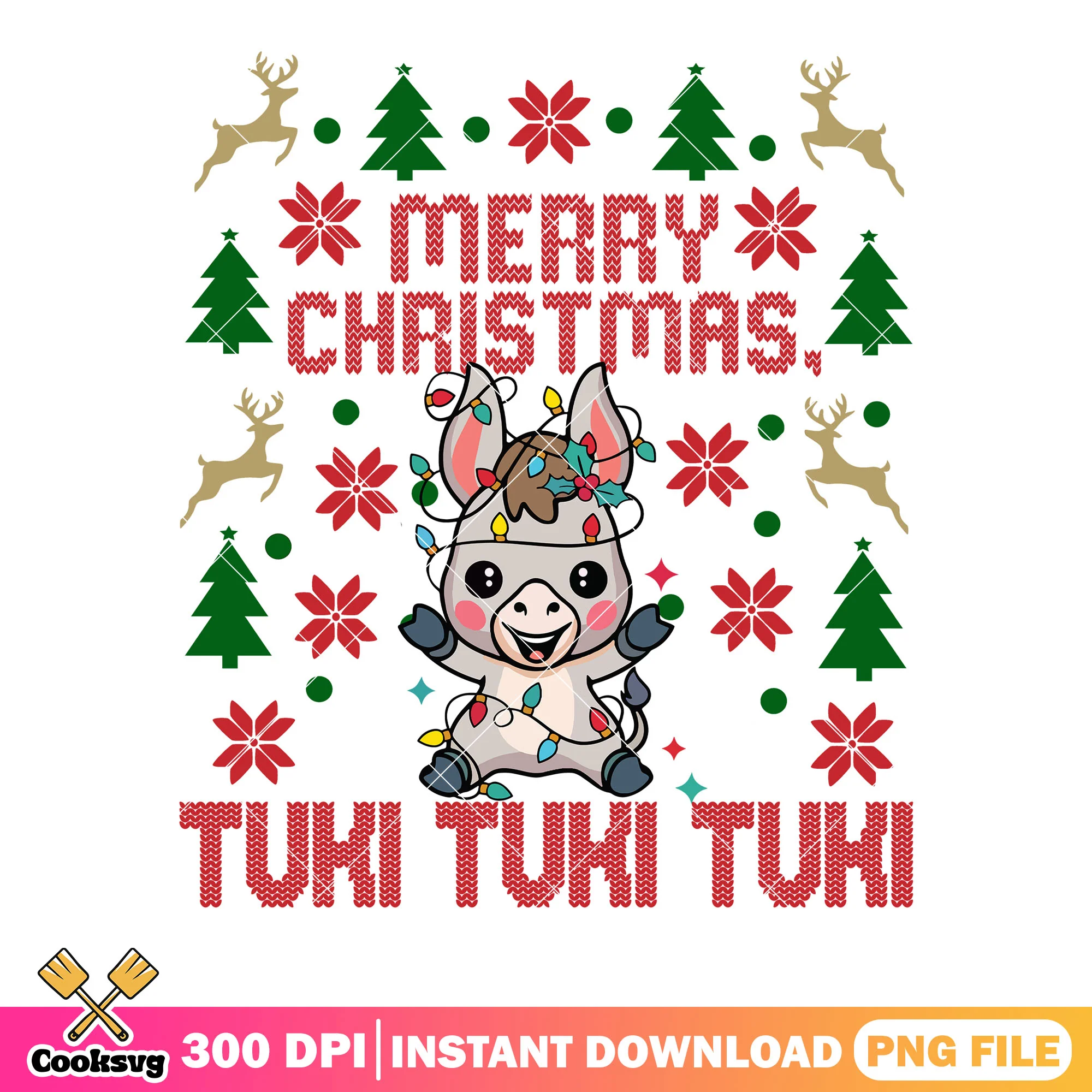 CHristmas tuki tuki tuki png, christmas lights png, christmas cards png