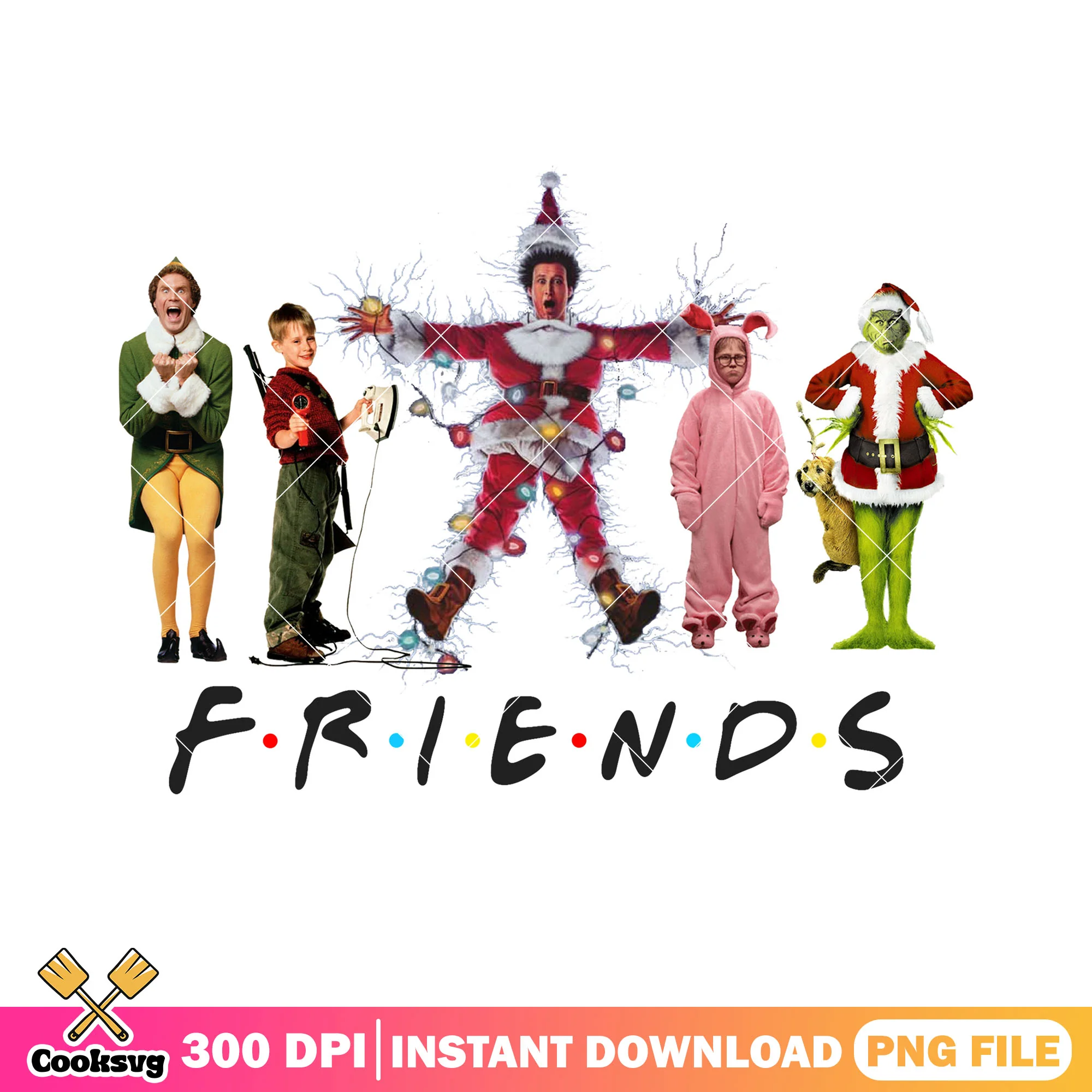Christmas with my friends png, friends tv show png, merry christmas png
