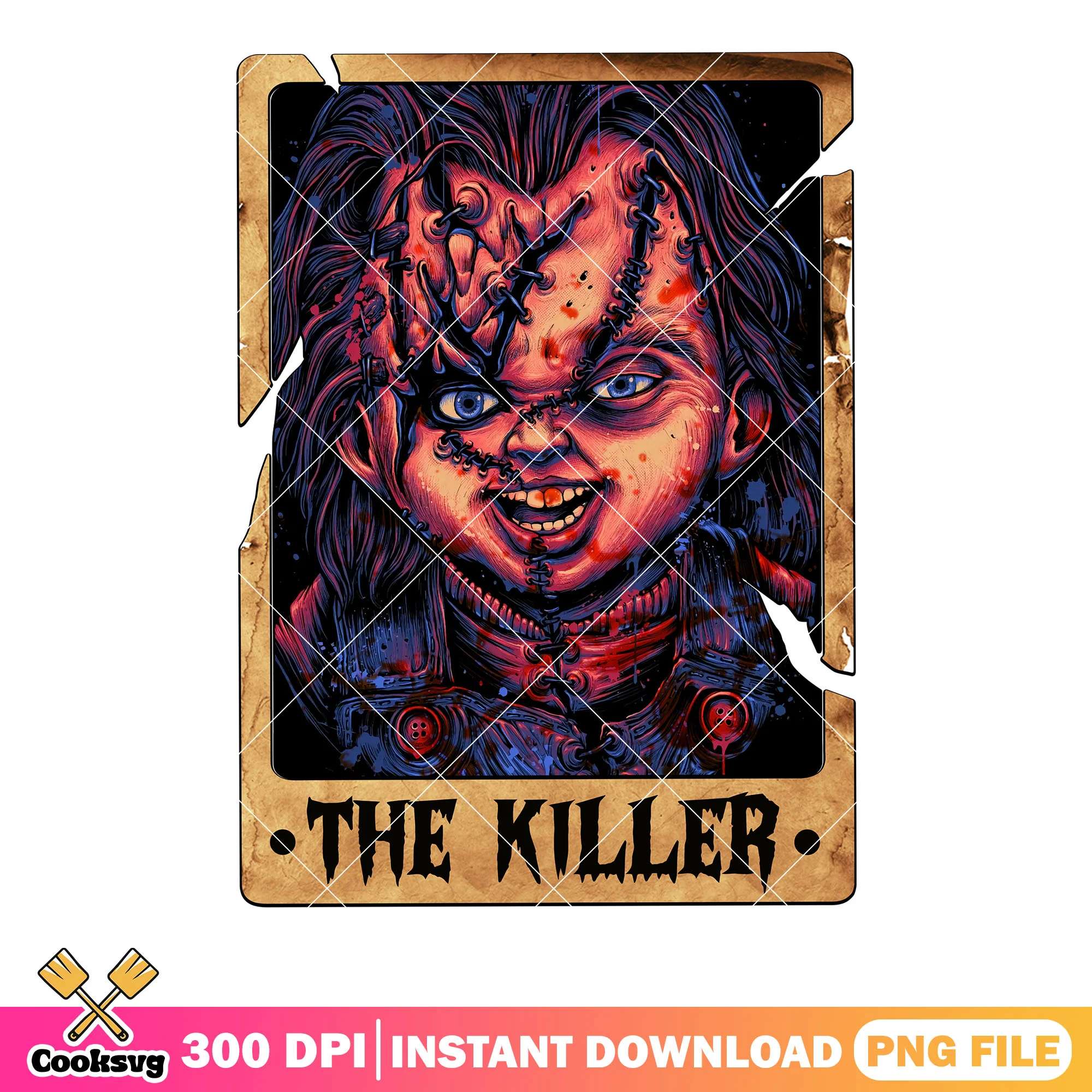 Chucky the lord killer png, creepy art png, childs play movies png