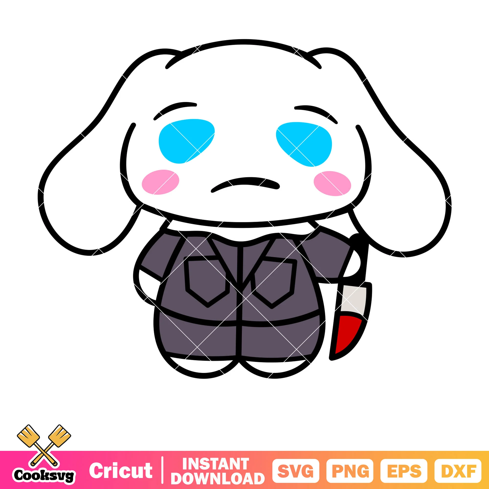 Cinnamorolls michael myers svg, halloween cinnamoroll svg