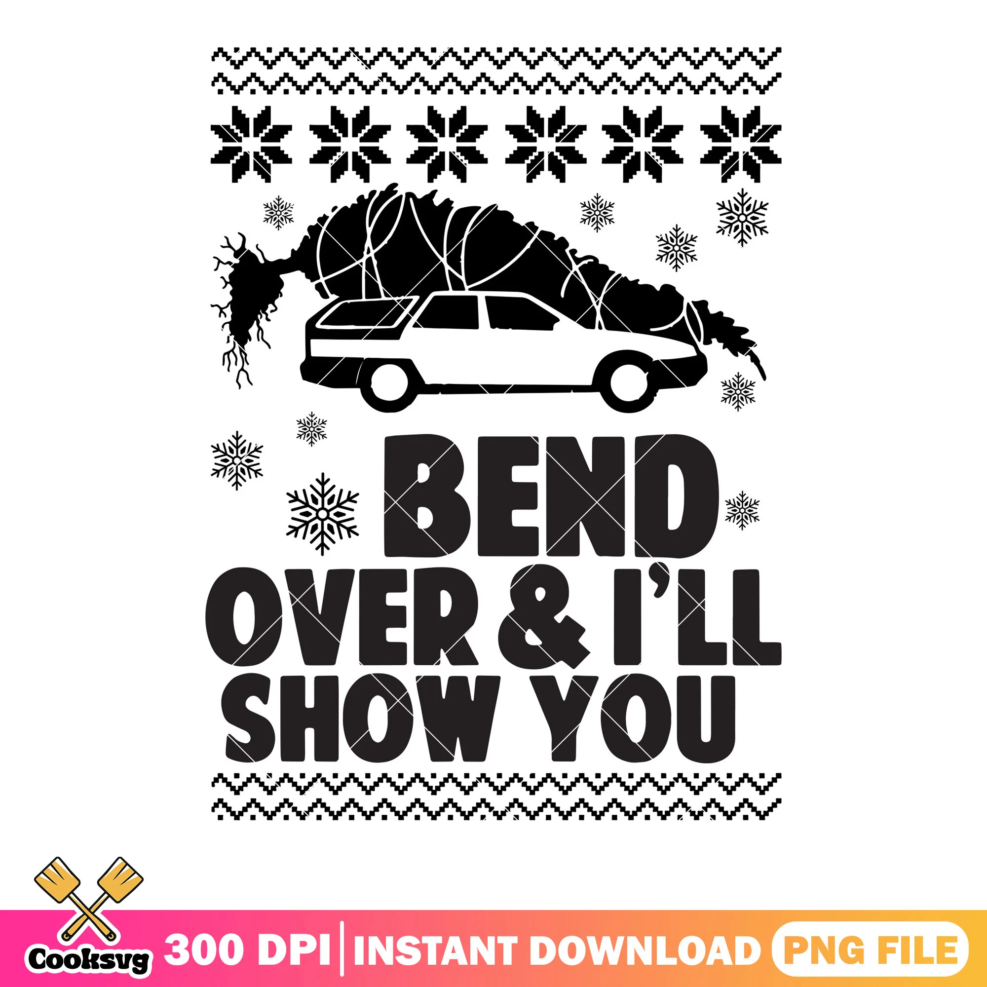 Clark griswold bend png, over show you png, snowflake decor png