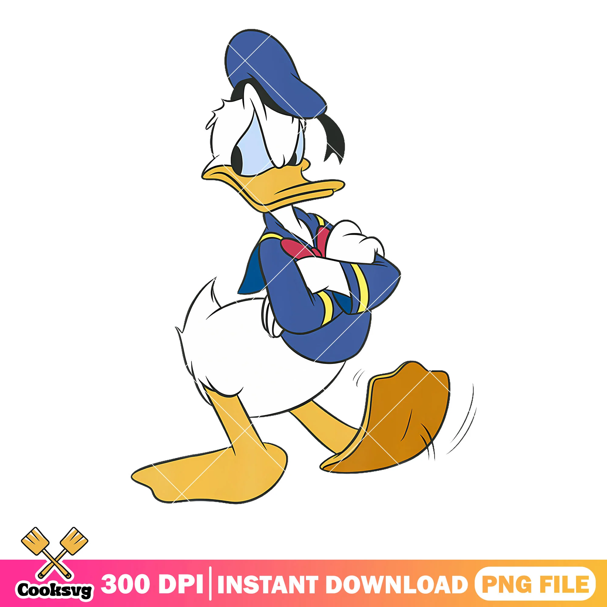 Classic Donald Duck Traditional Portrait png, mickey and firends png
