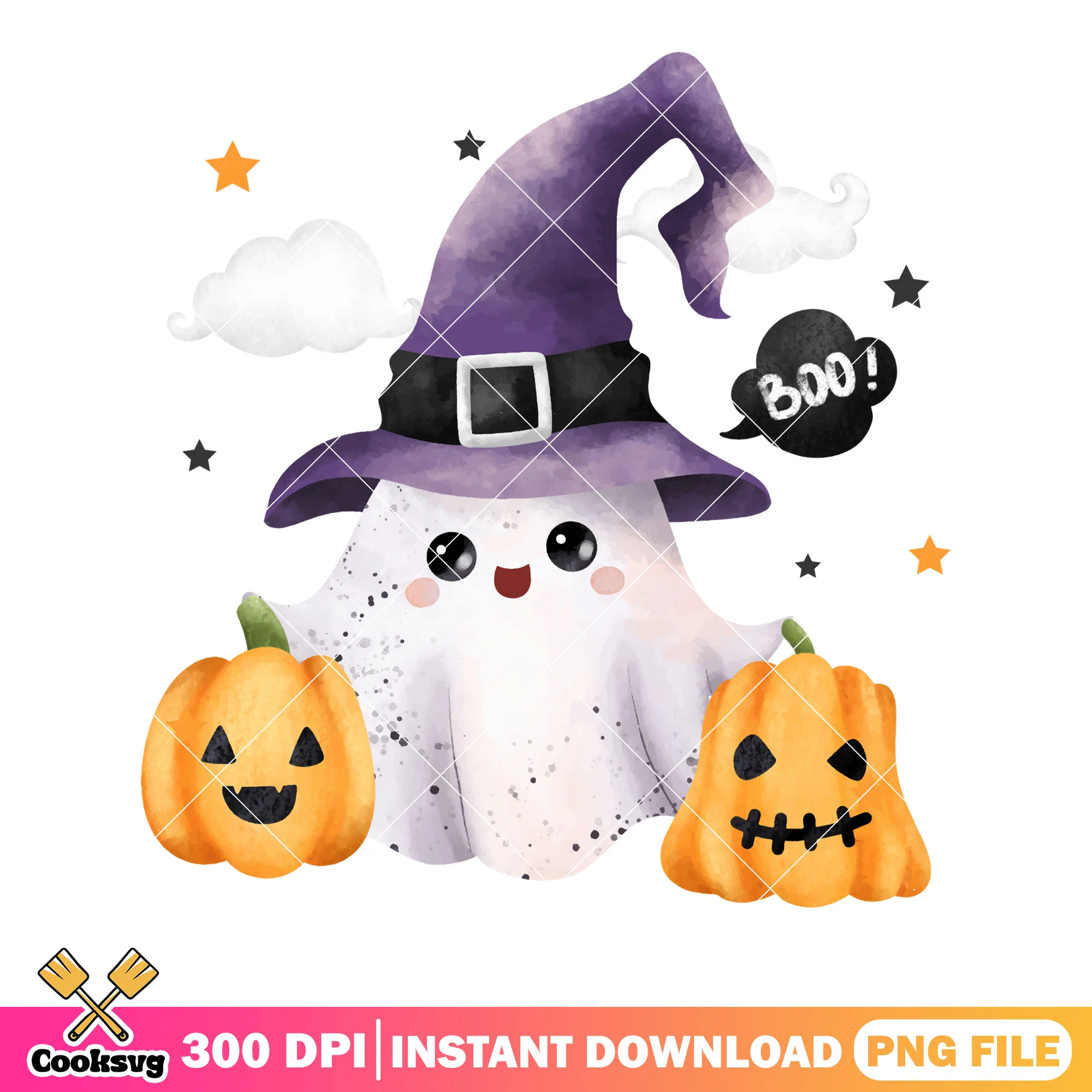 Clay wtich the ghost png, jack o lantern png, halloween scary png