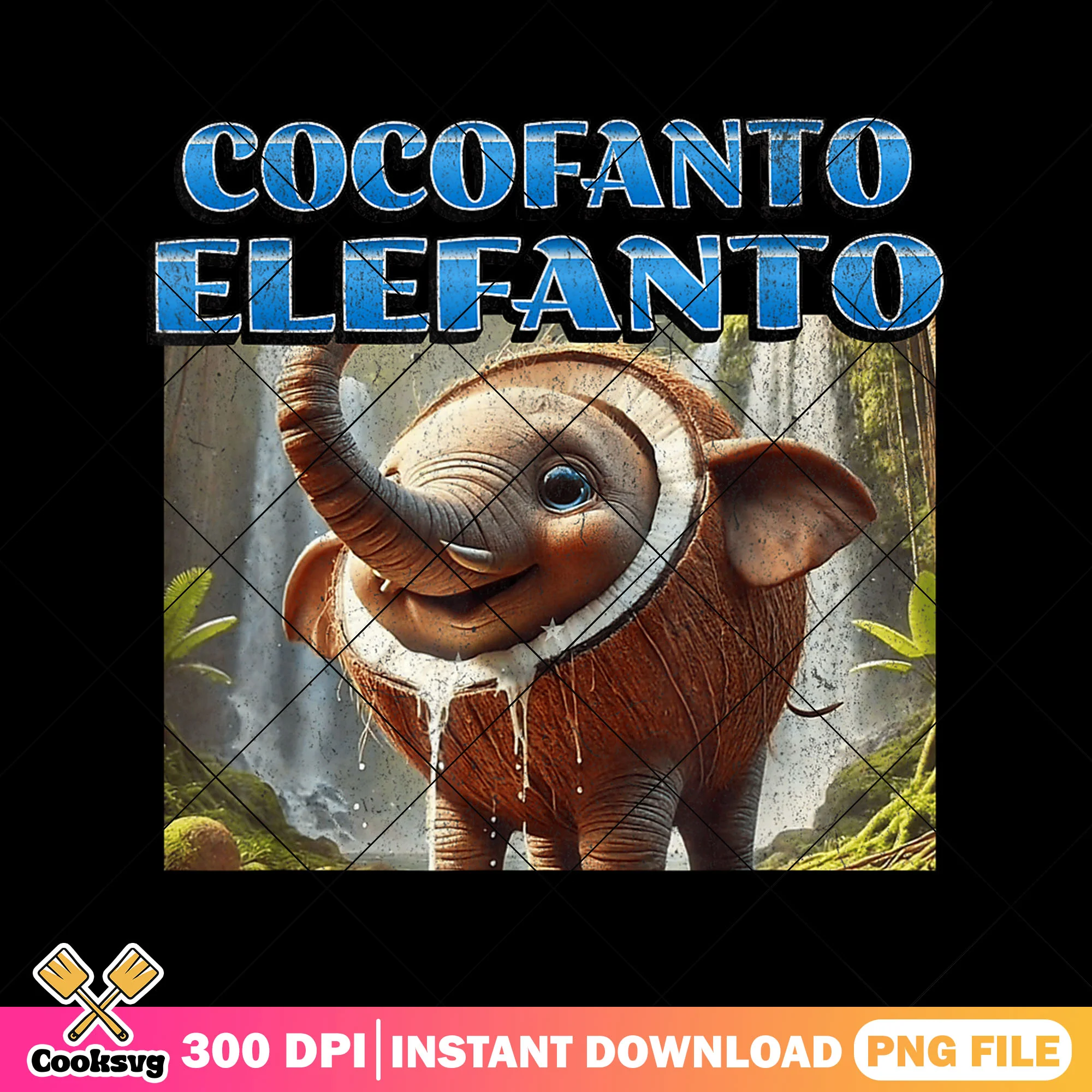 Cocofanto Elefanto Funny Italian png, italian brainrot png, funny meme png