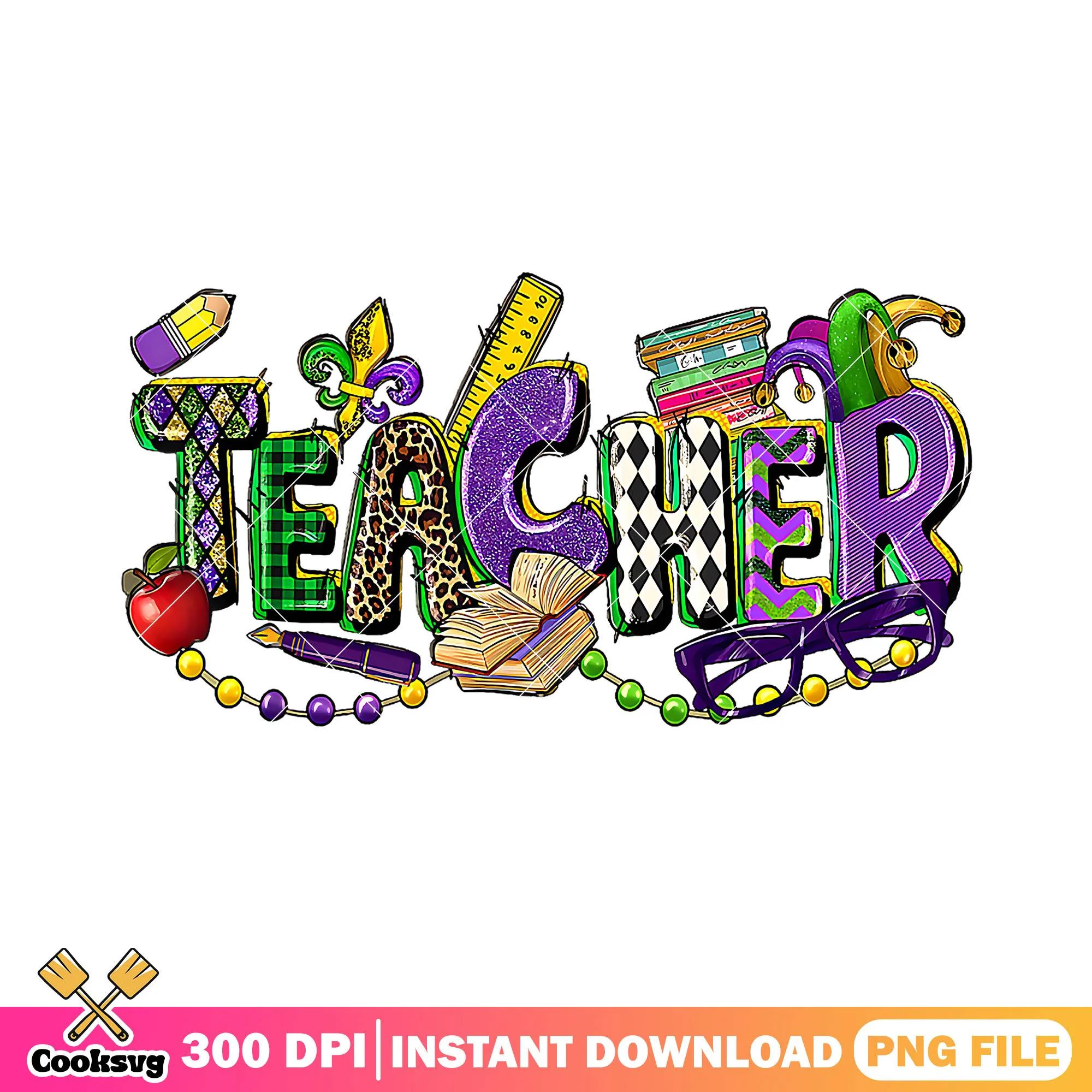 Colorful teacher font png, font cute png, welcome back to school png