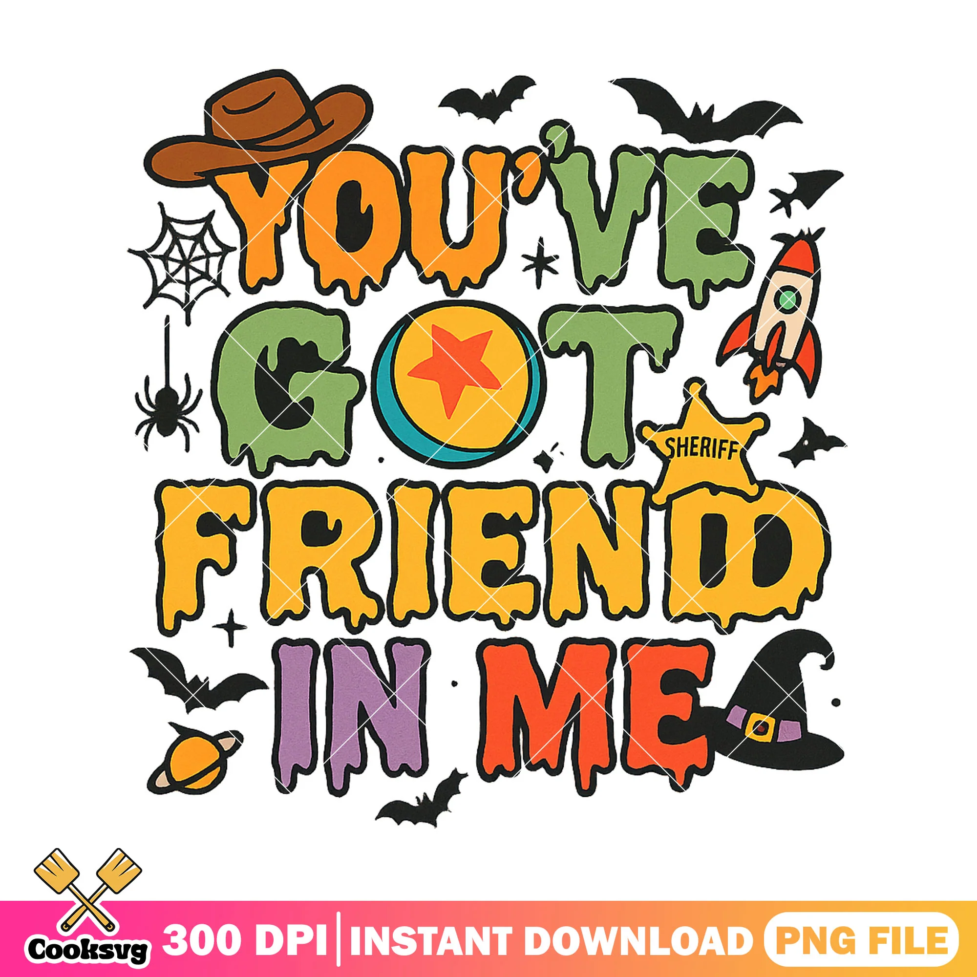 Colors font halloween png, halloween png, halloween cute png