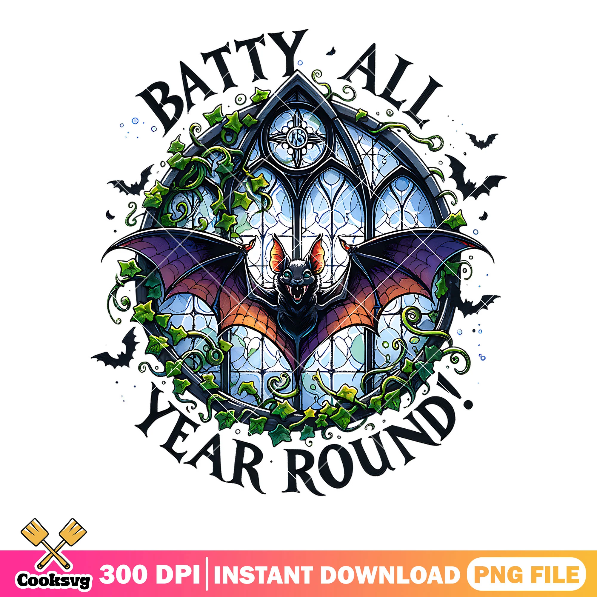 Copy of BATTY ALL YEAR ROUND WATERCOLOR