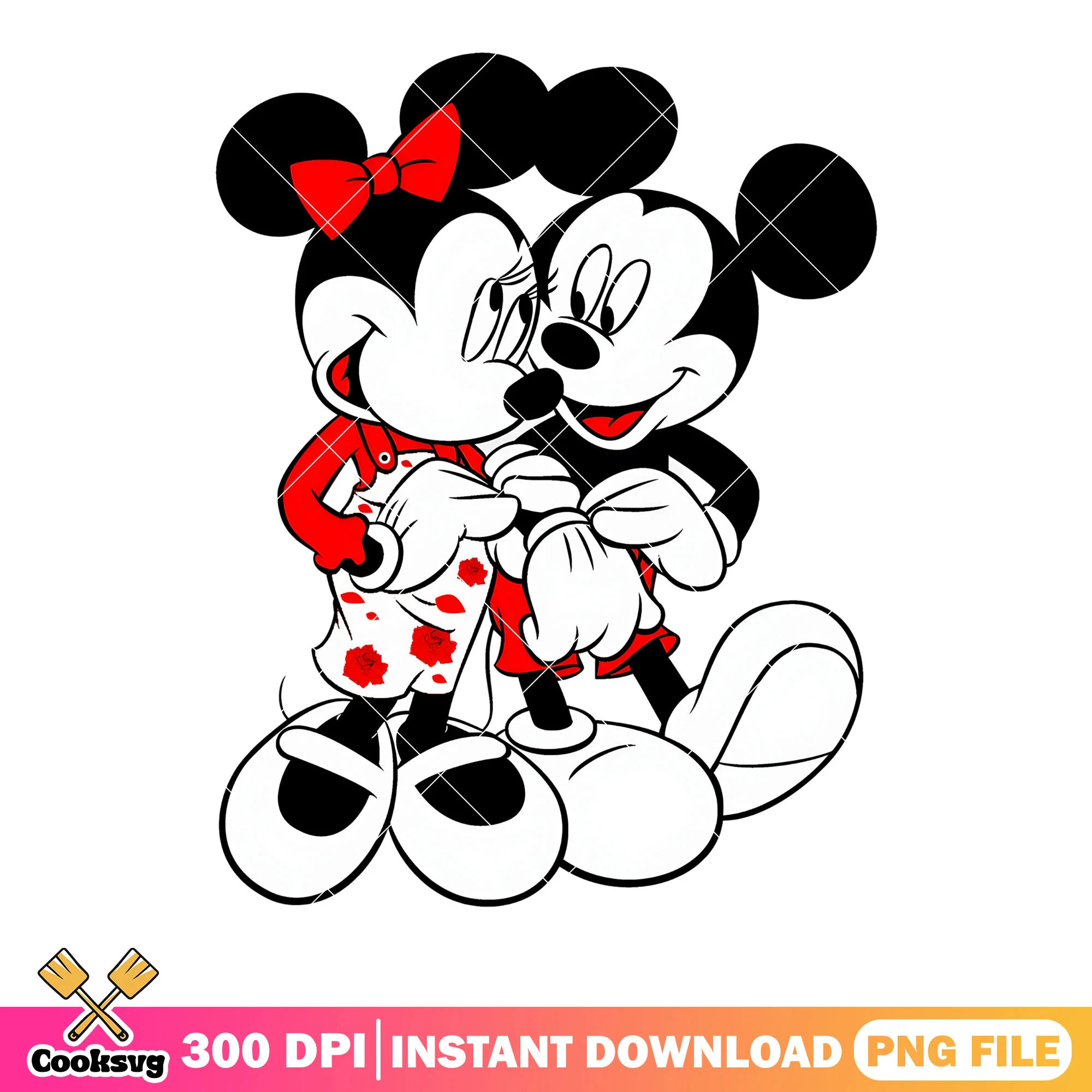 Couple love disney vibe png, valentine couple png, mickey and friends png