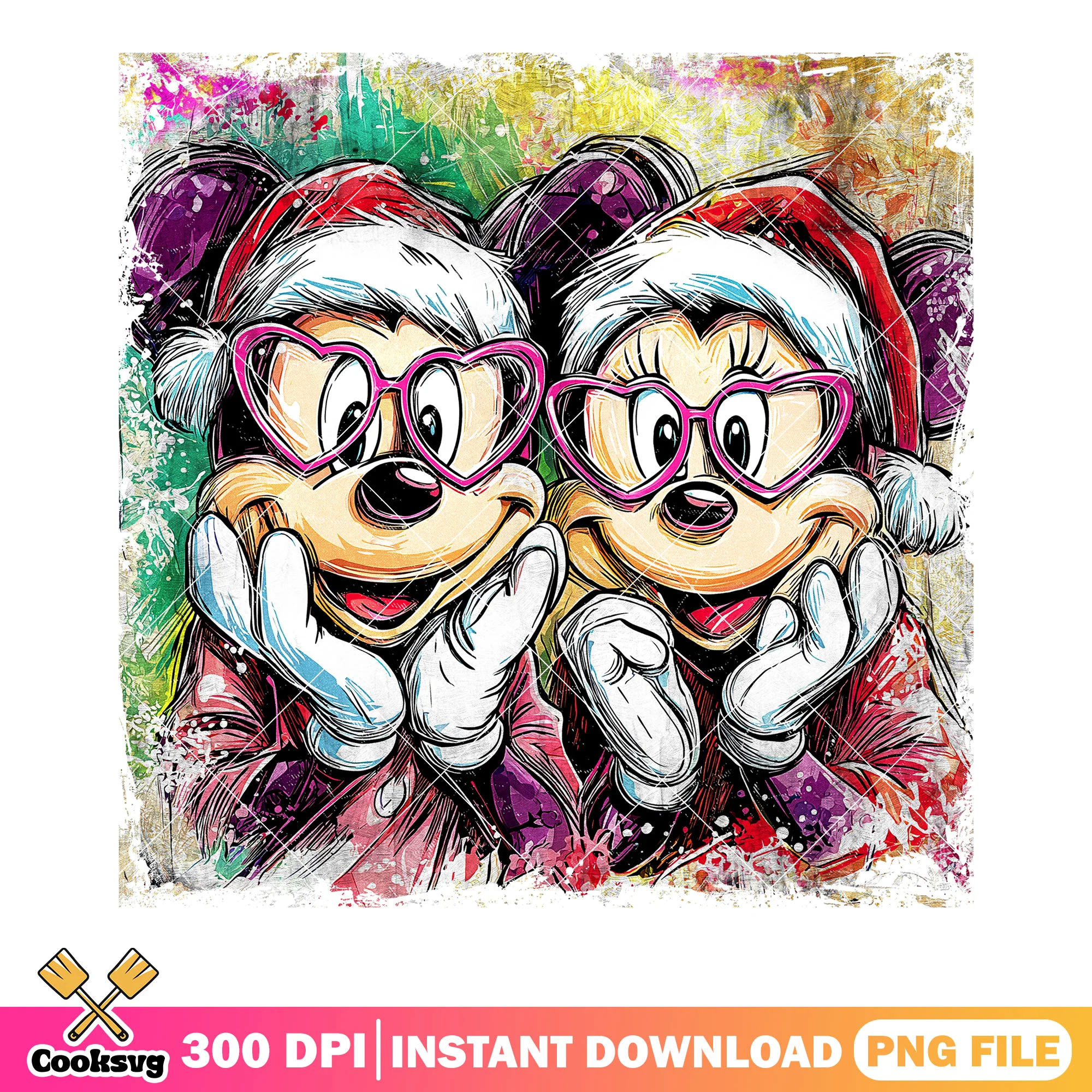 Couple santa xmas mickey minnie png, mickey mouse png, minnie mouse png