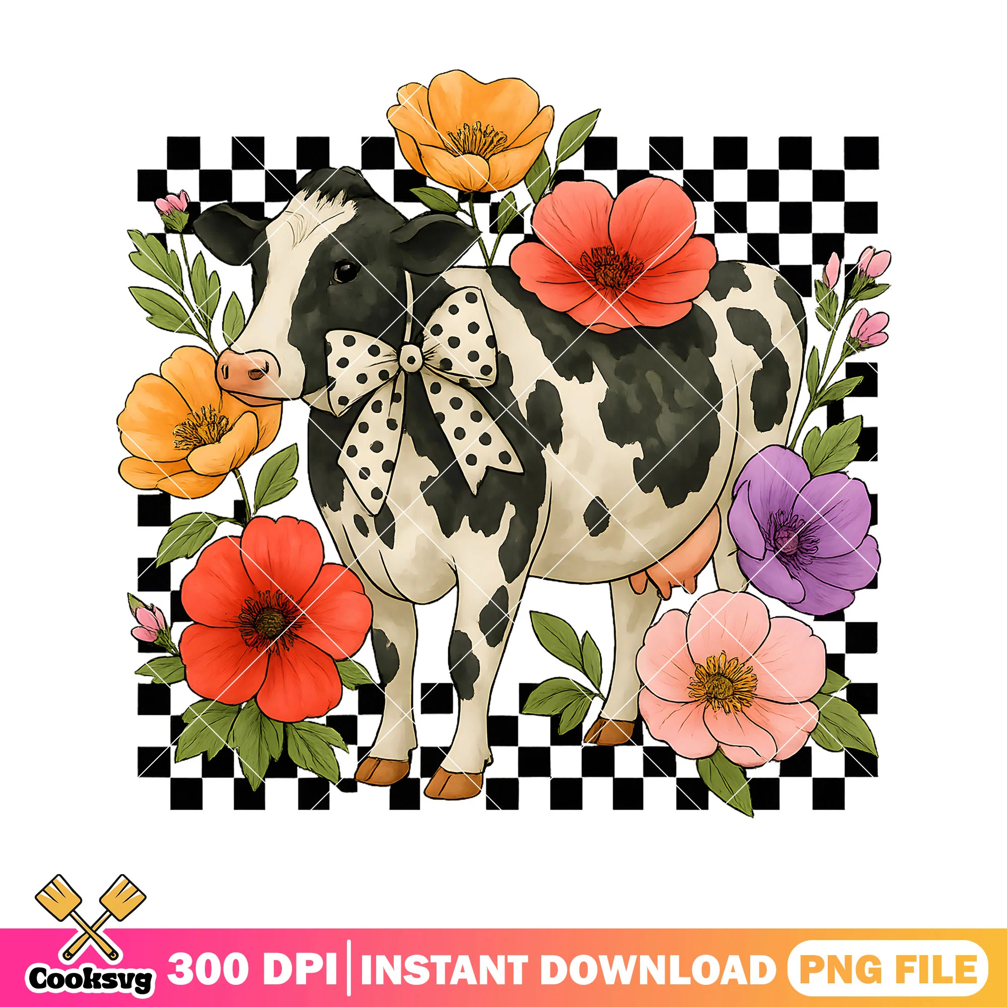 Cow flower and bow tie png, bow tie flower png, cow bow tie png